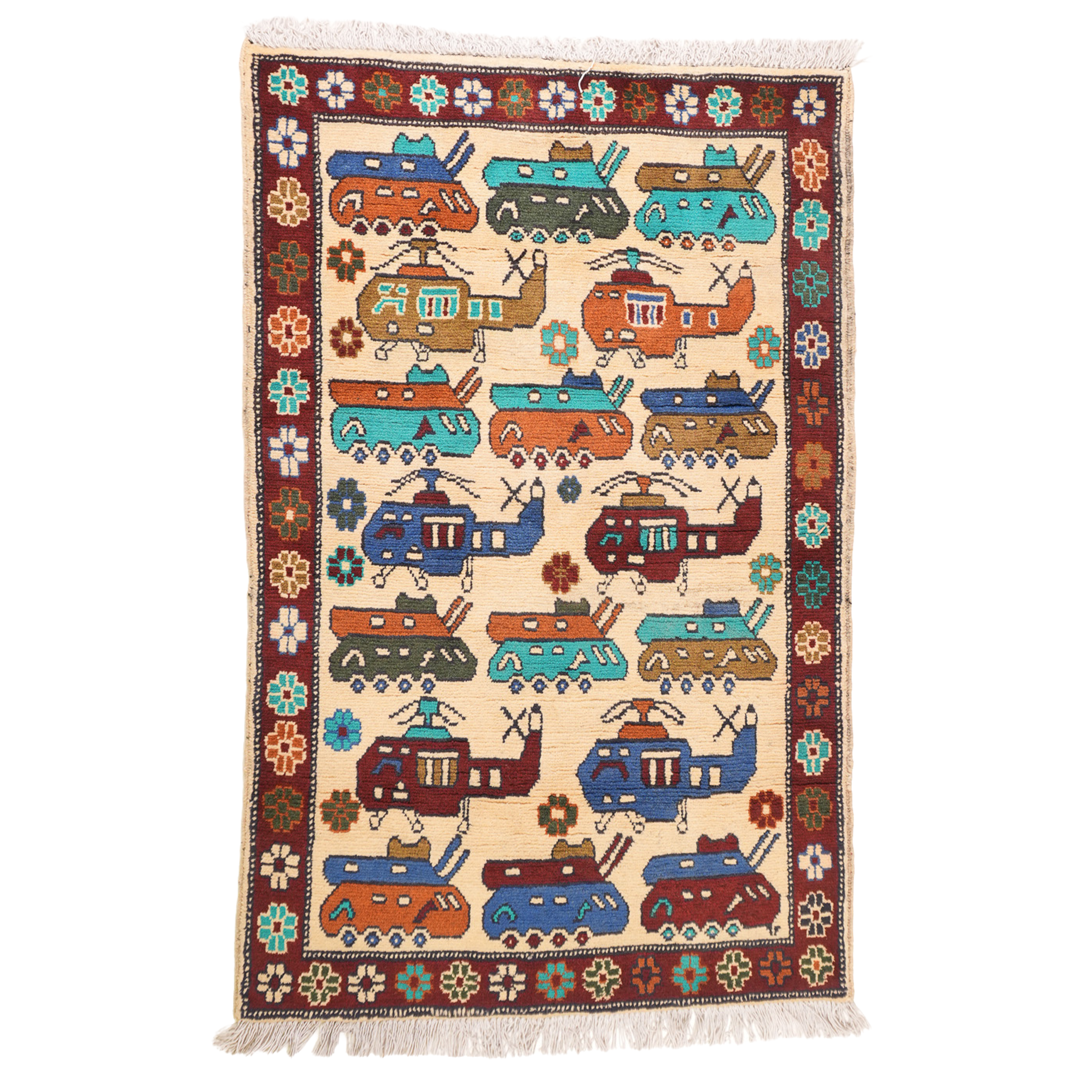 Large "Motor Pool" Afghan Rugs