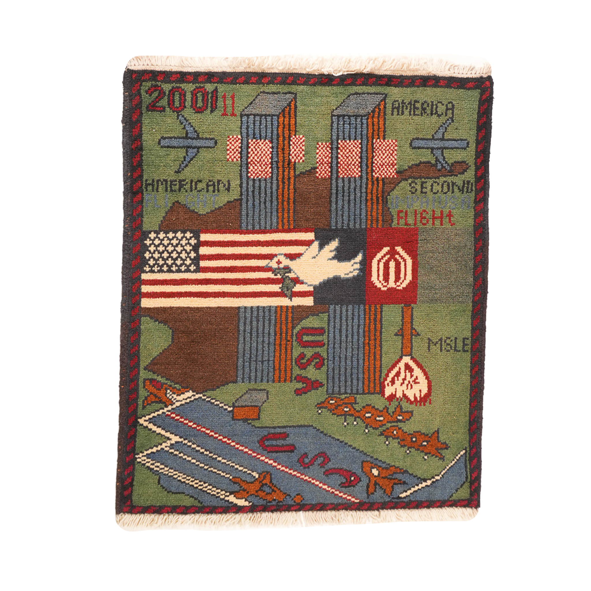 Large Afghan 9/11 Peace Rug