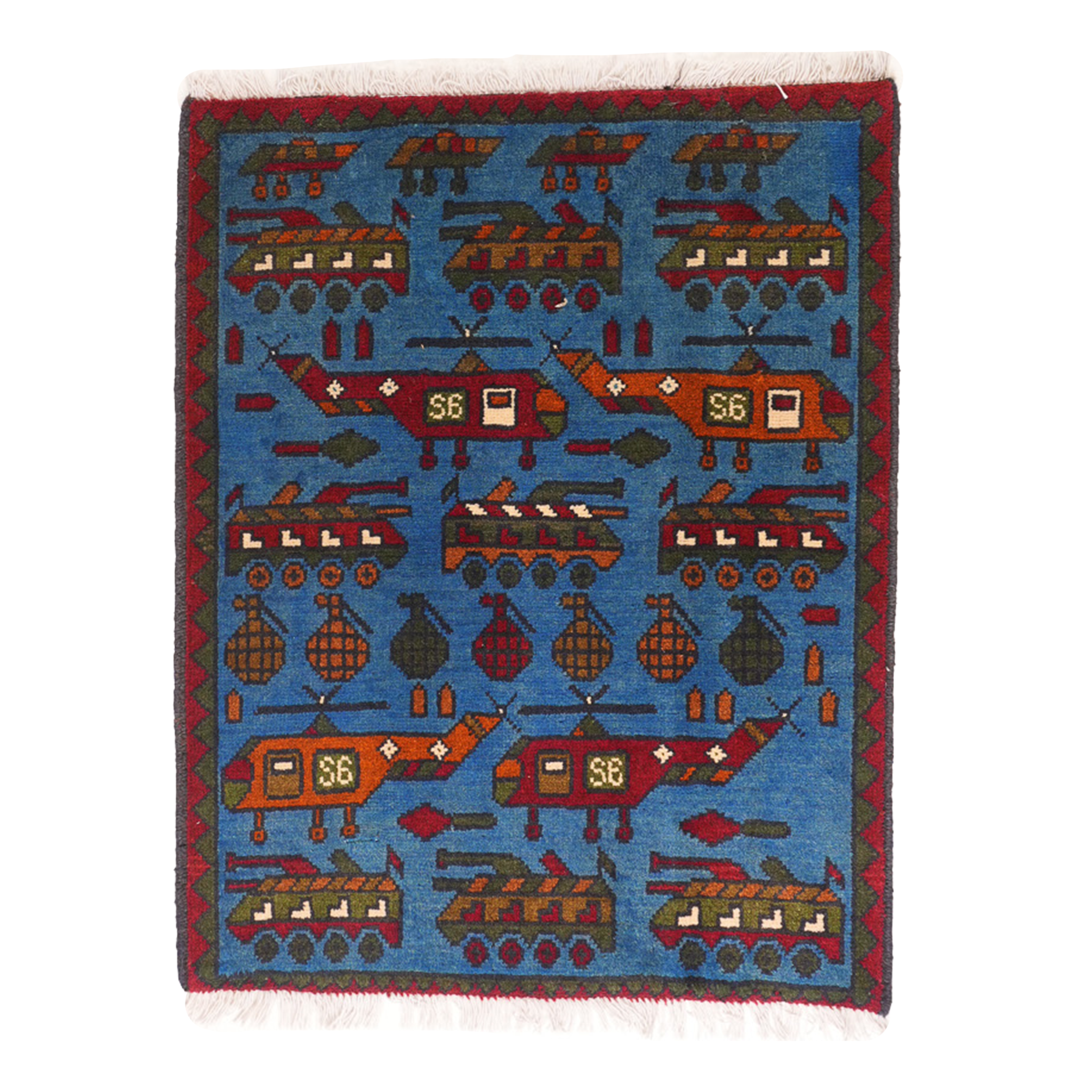 Large "Motor Pool" Afghan Rugs