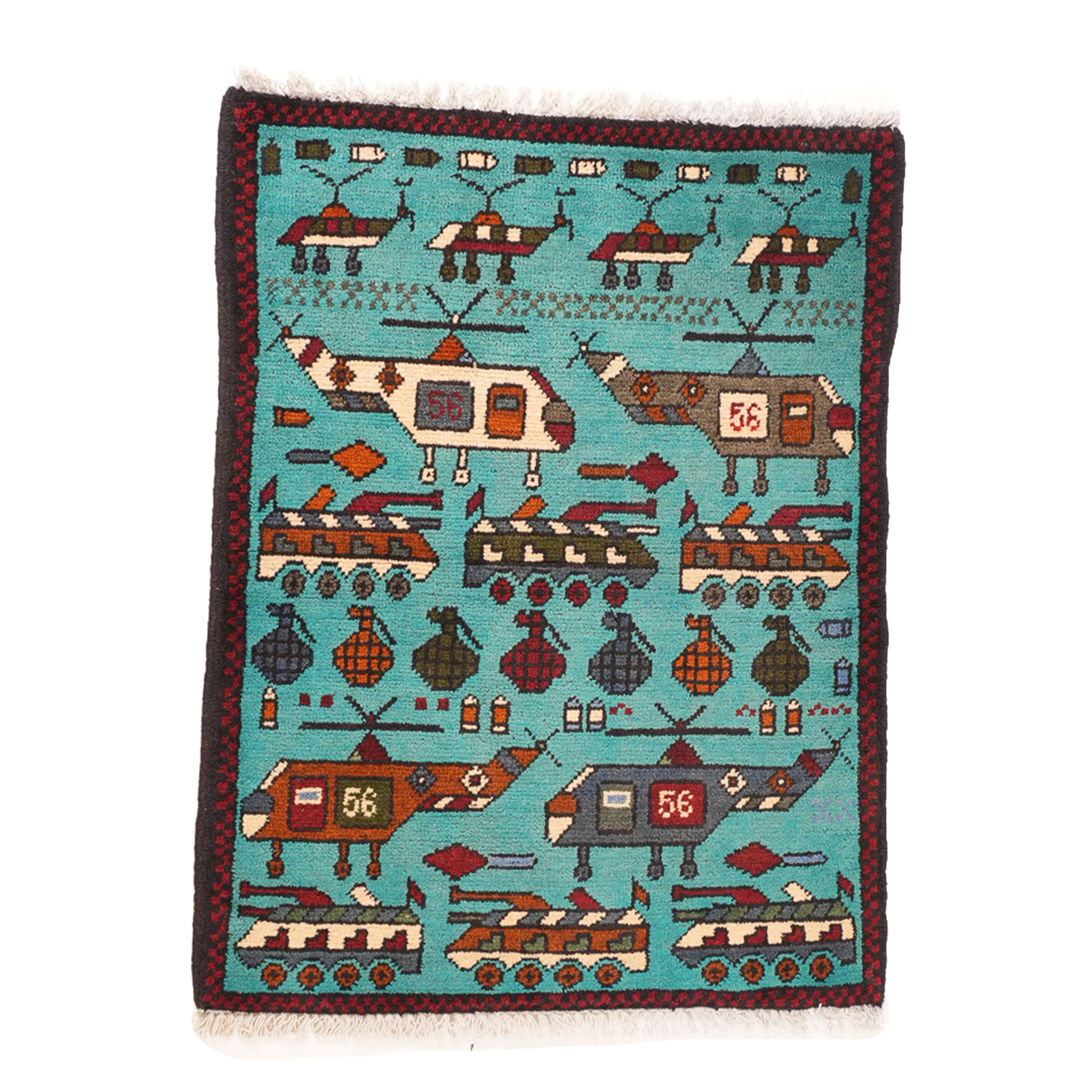 Large "Motor Pool" Afghan Rugs