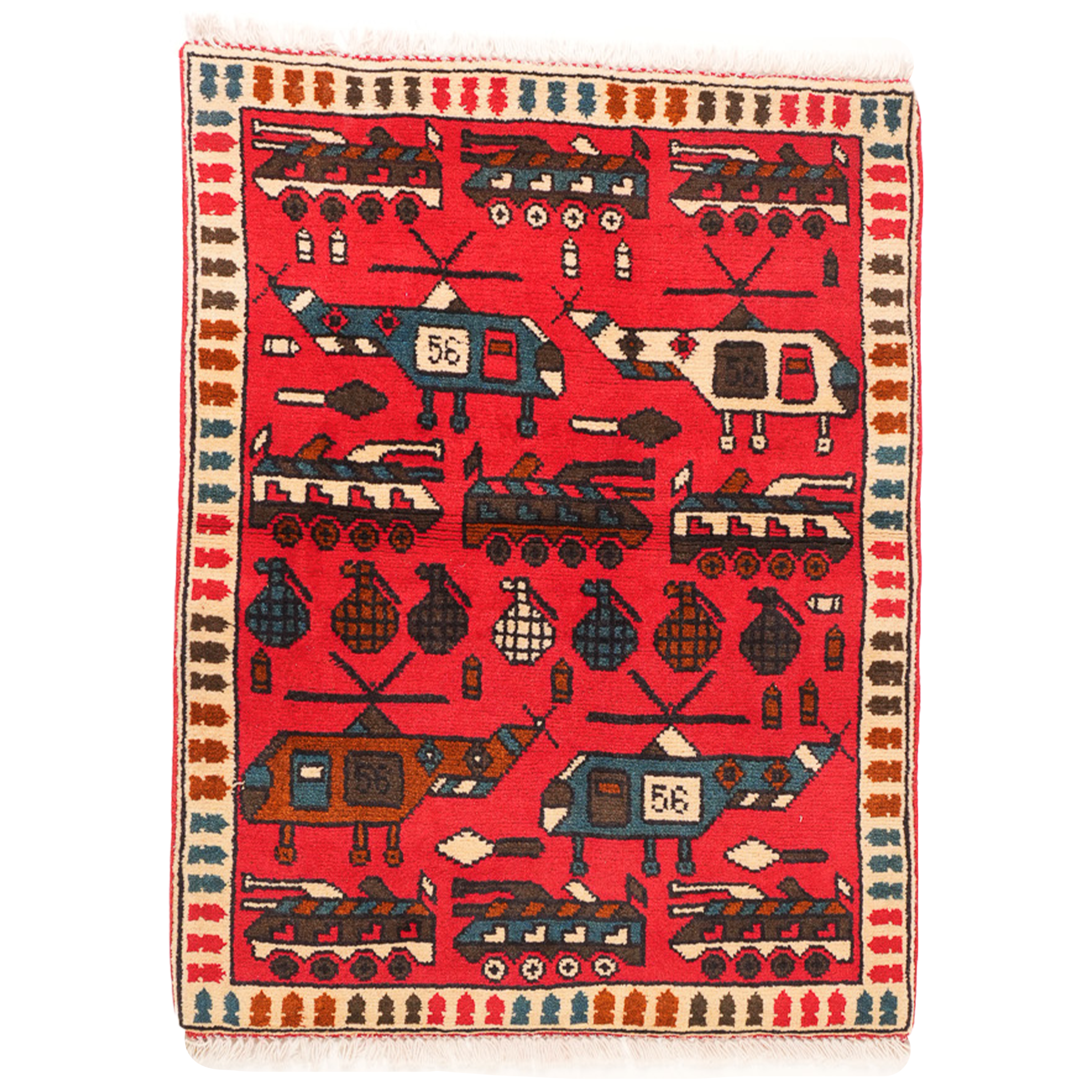 Large "Motor Pool" Afghan Rugs
