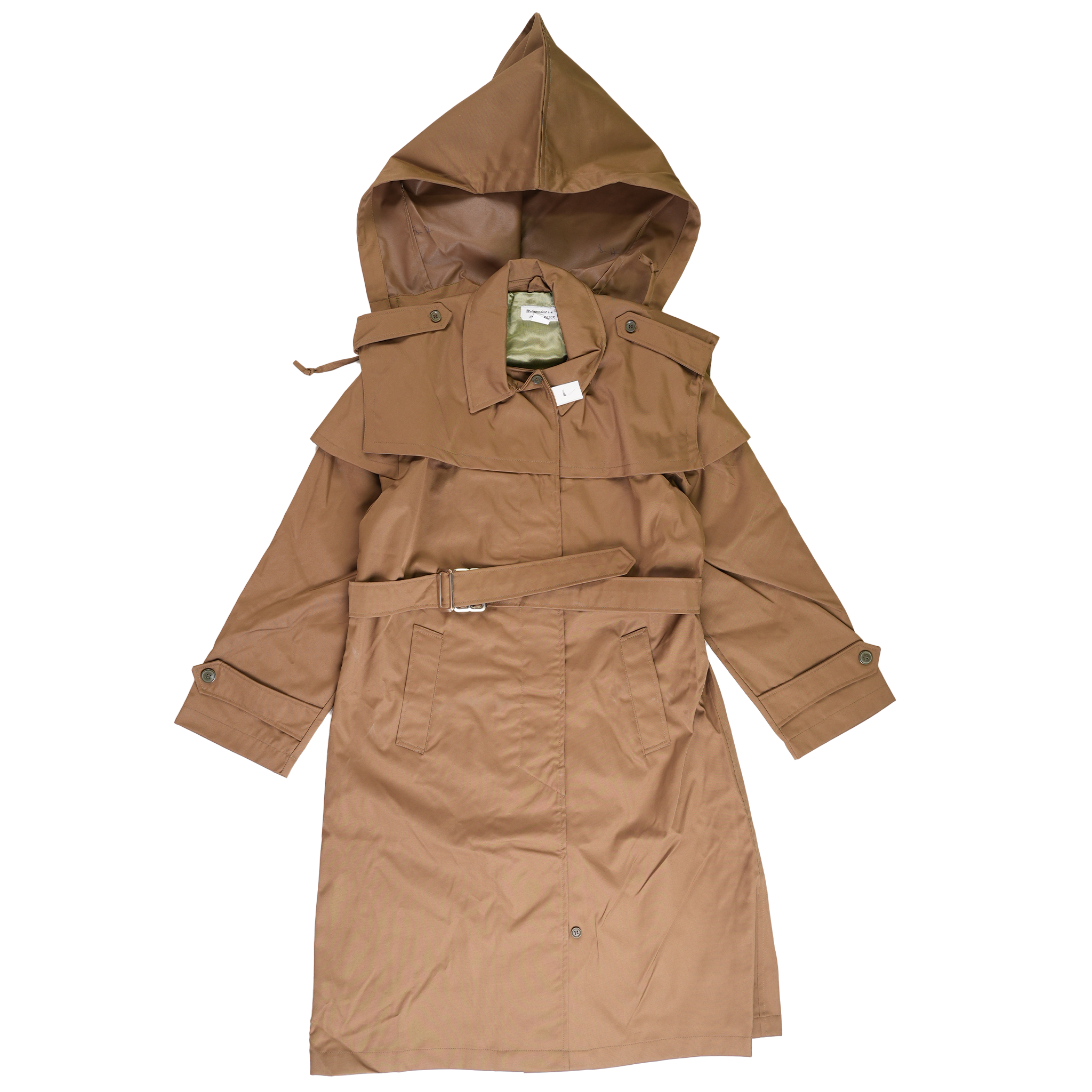 Unissued Romanian Waterproof Trenchcoat w/ Waist Belt & Hood