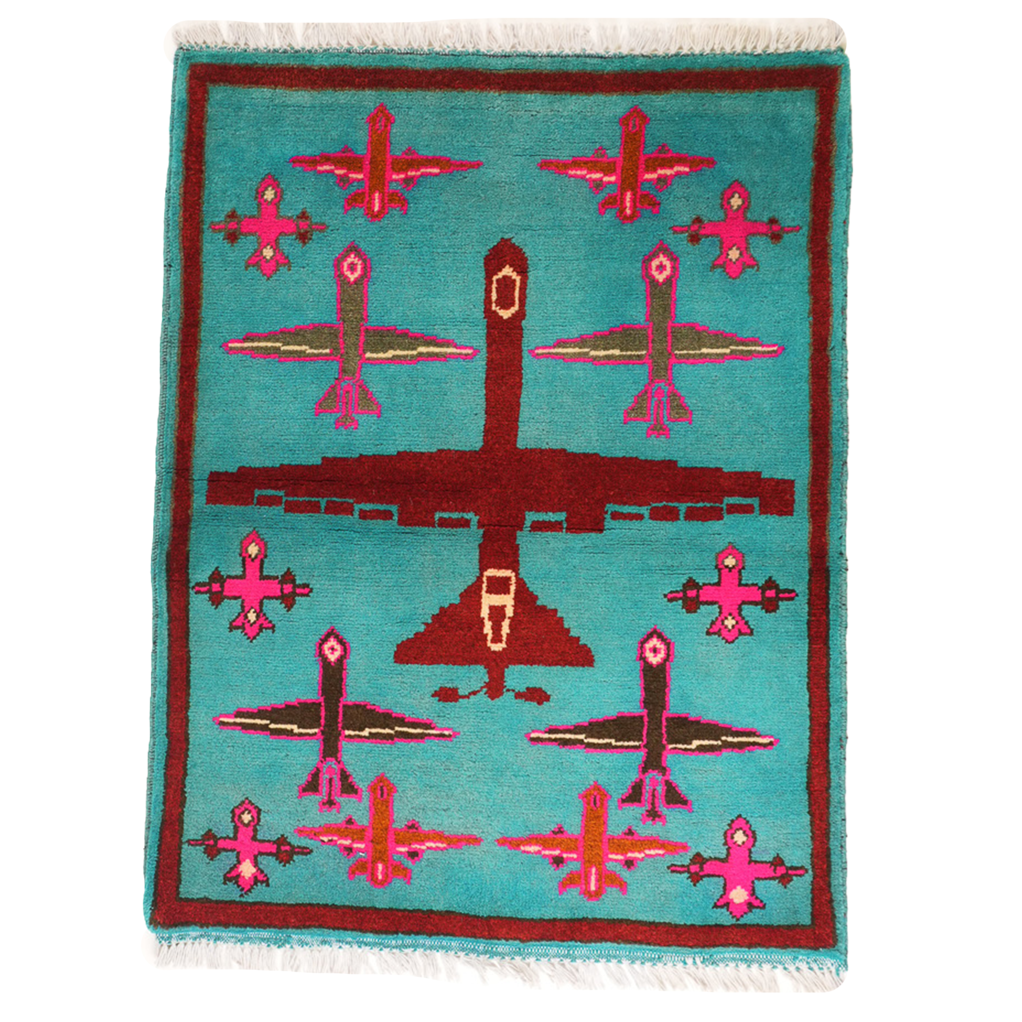 Drone Pattern Afghan War Rug