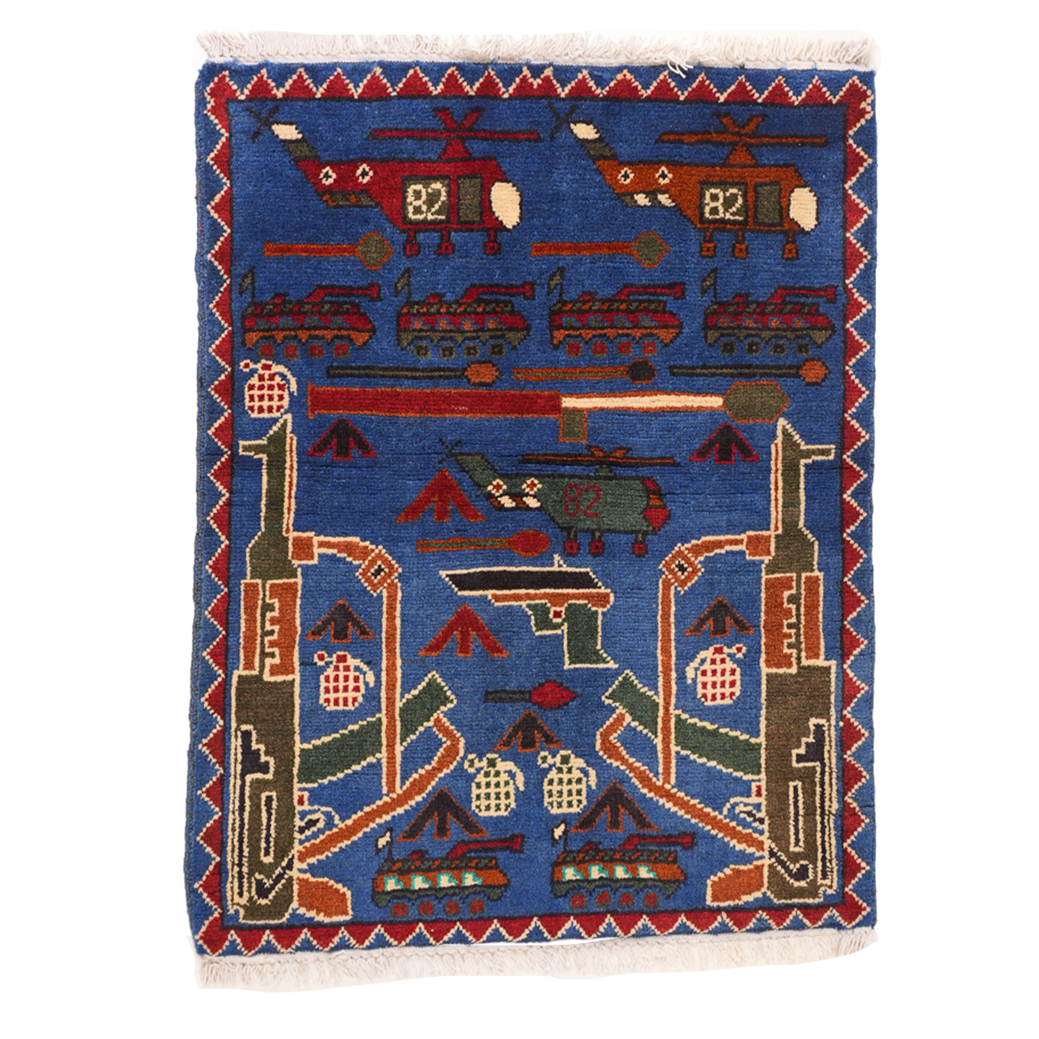 Afghan Double AK Pattern War Rug