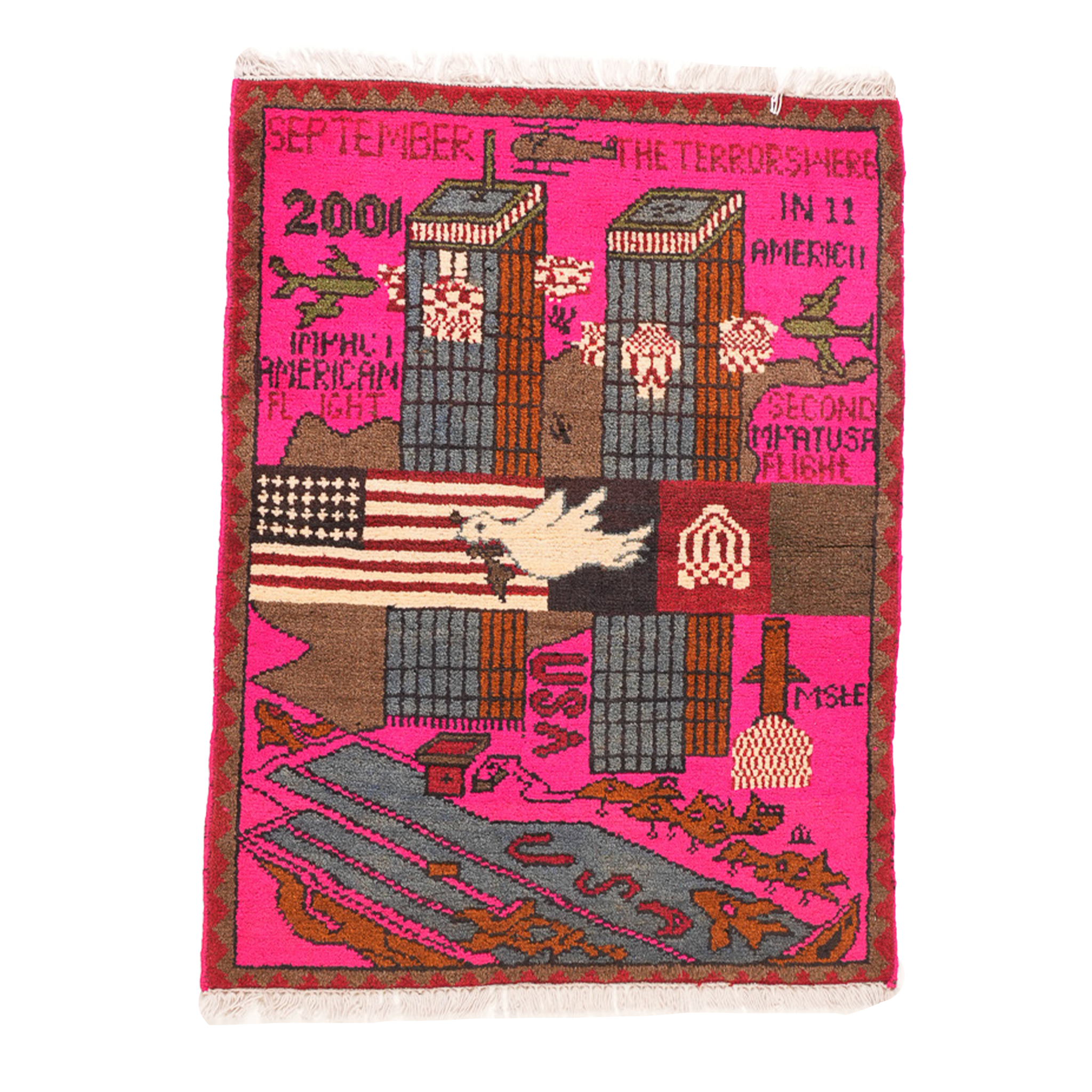 Large Afghan 9/11 Peace Rug