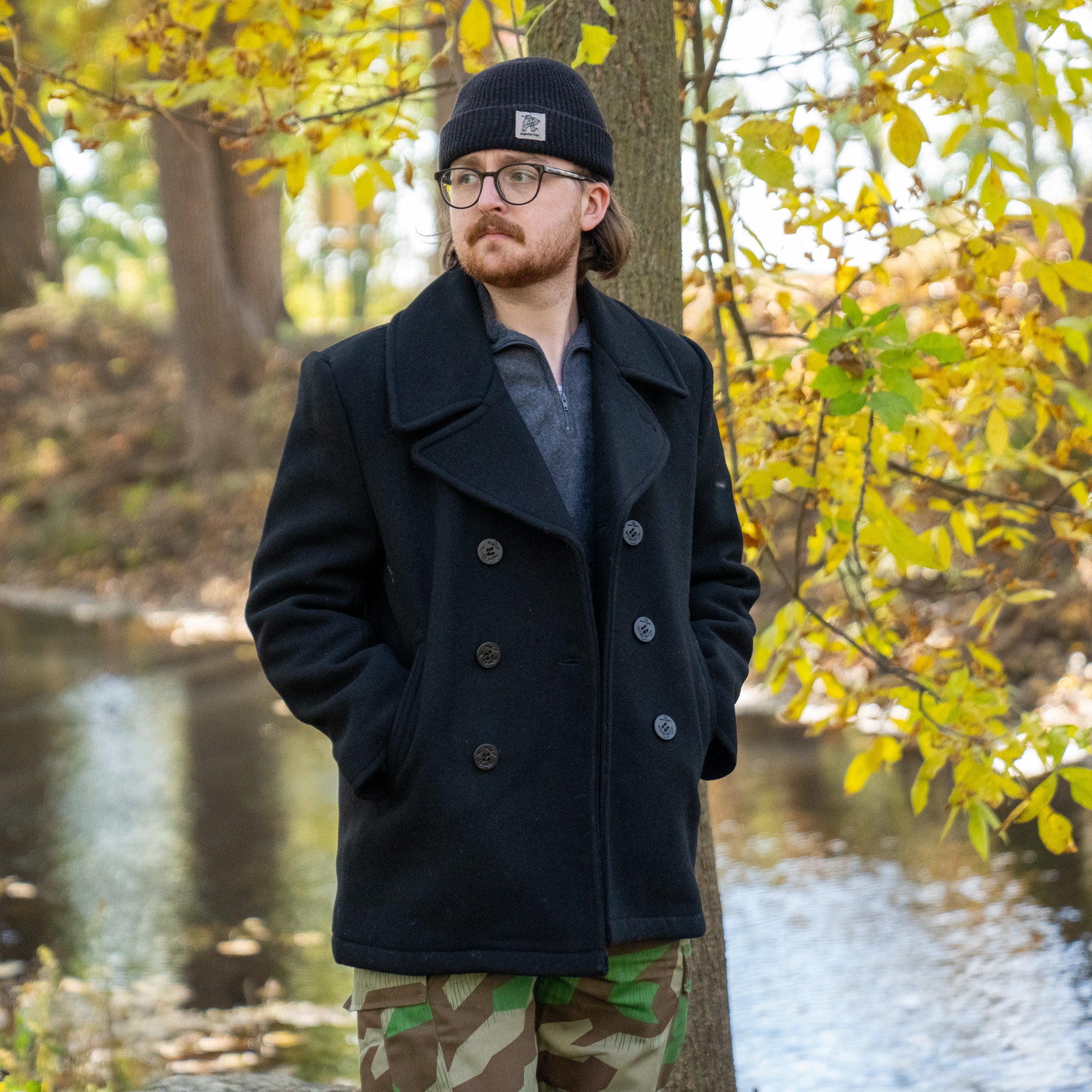Mil-Tec US Navy Black Wool Peacoat