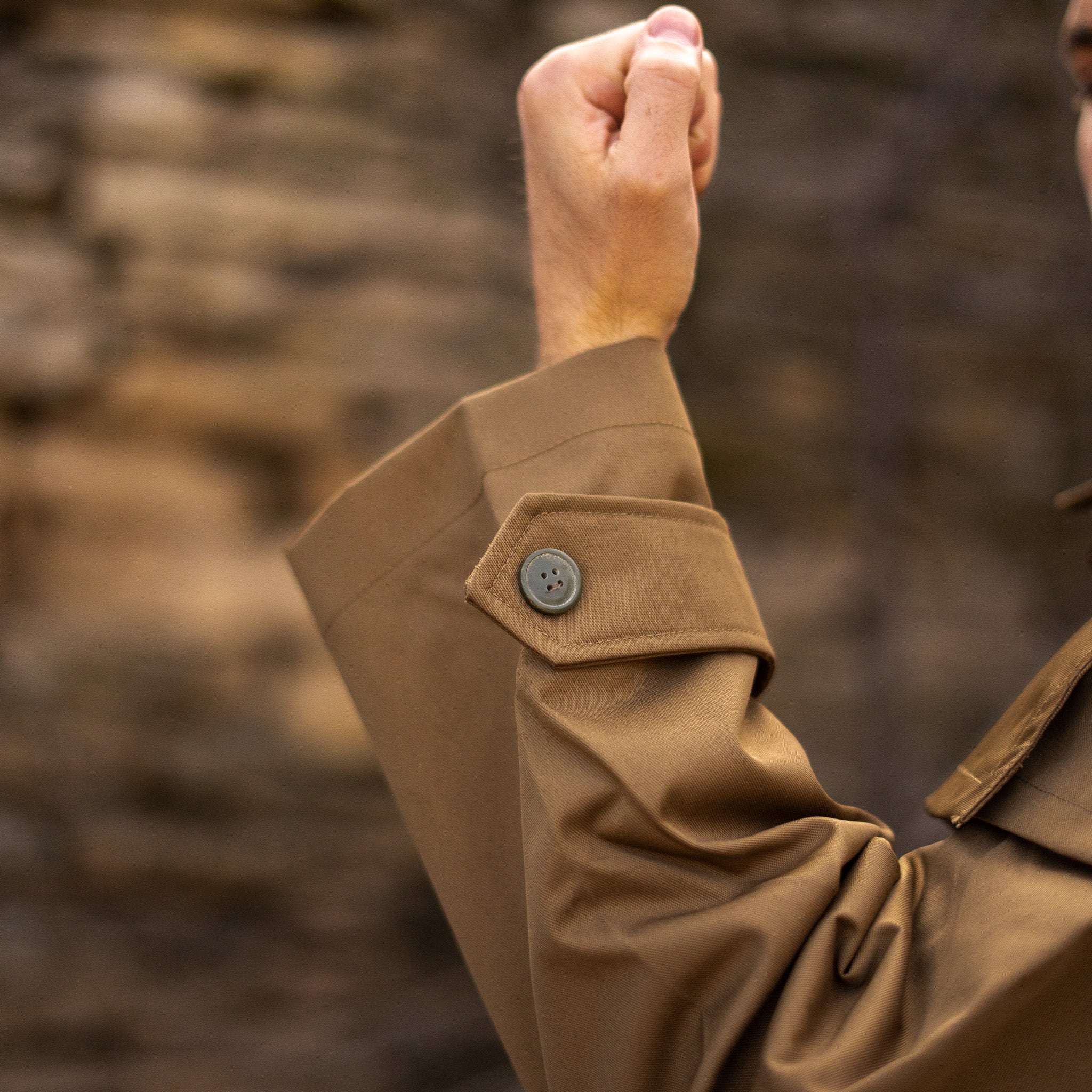 Unissued Romanian Waterproof Trenchcoat w/ Waist Belt & Hood