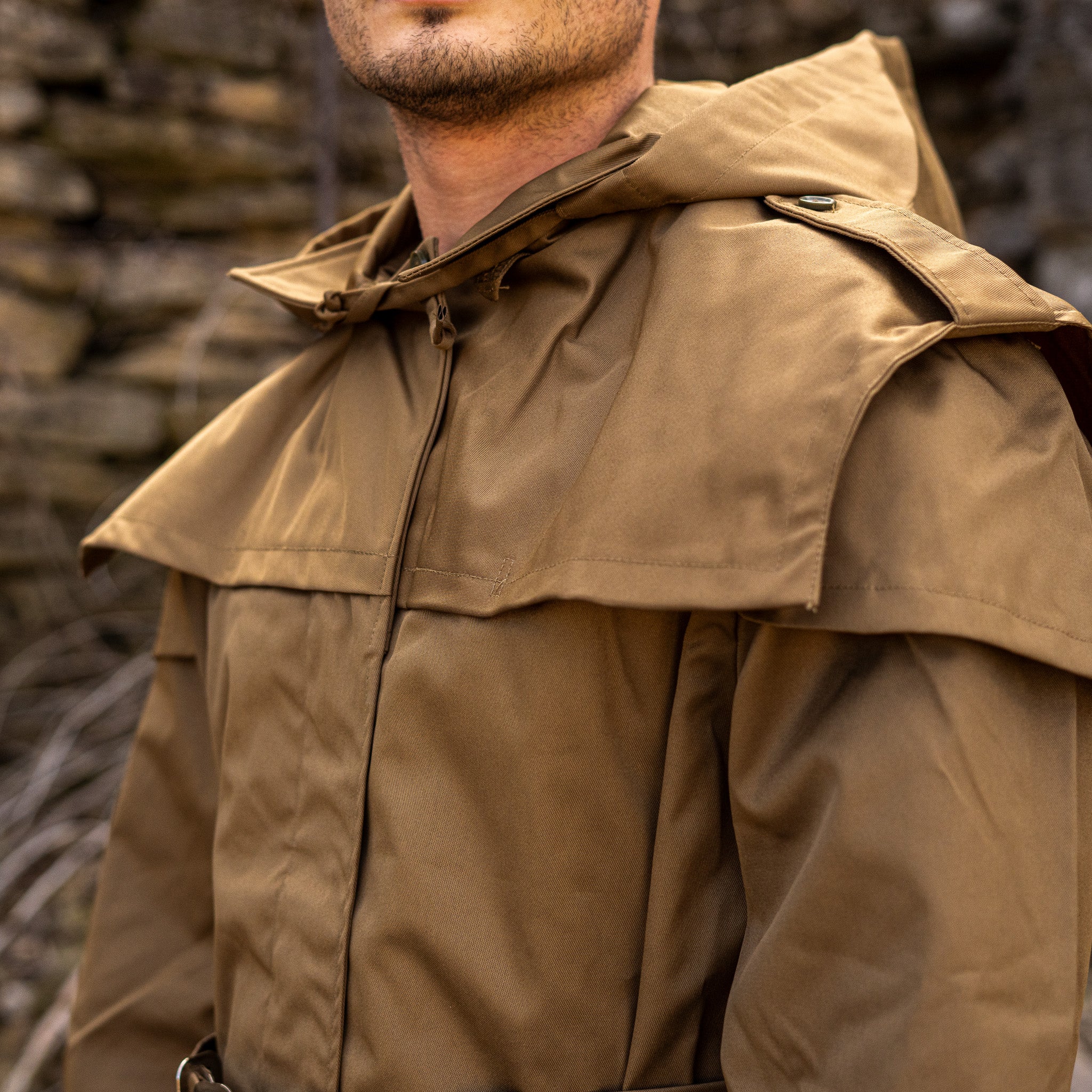 Unissued Romanian Waterproof Trenchcoat w/ Waist Belt & Hood