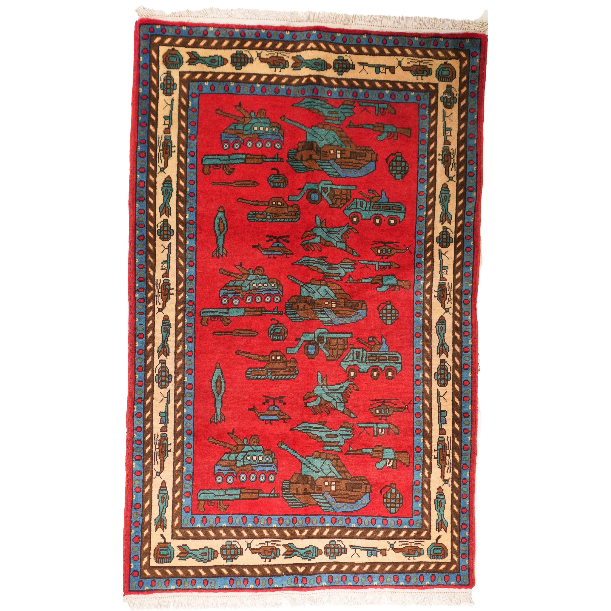 Large "Motor Pool" Afghan Rugs