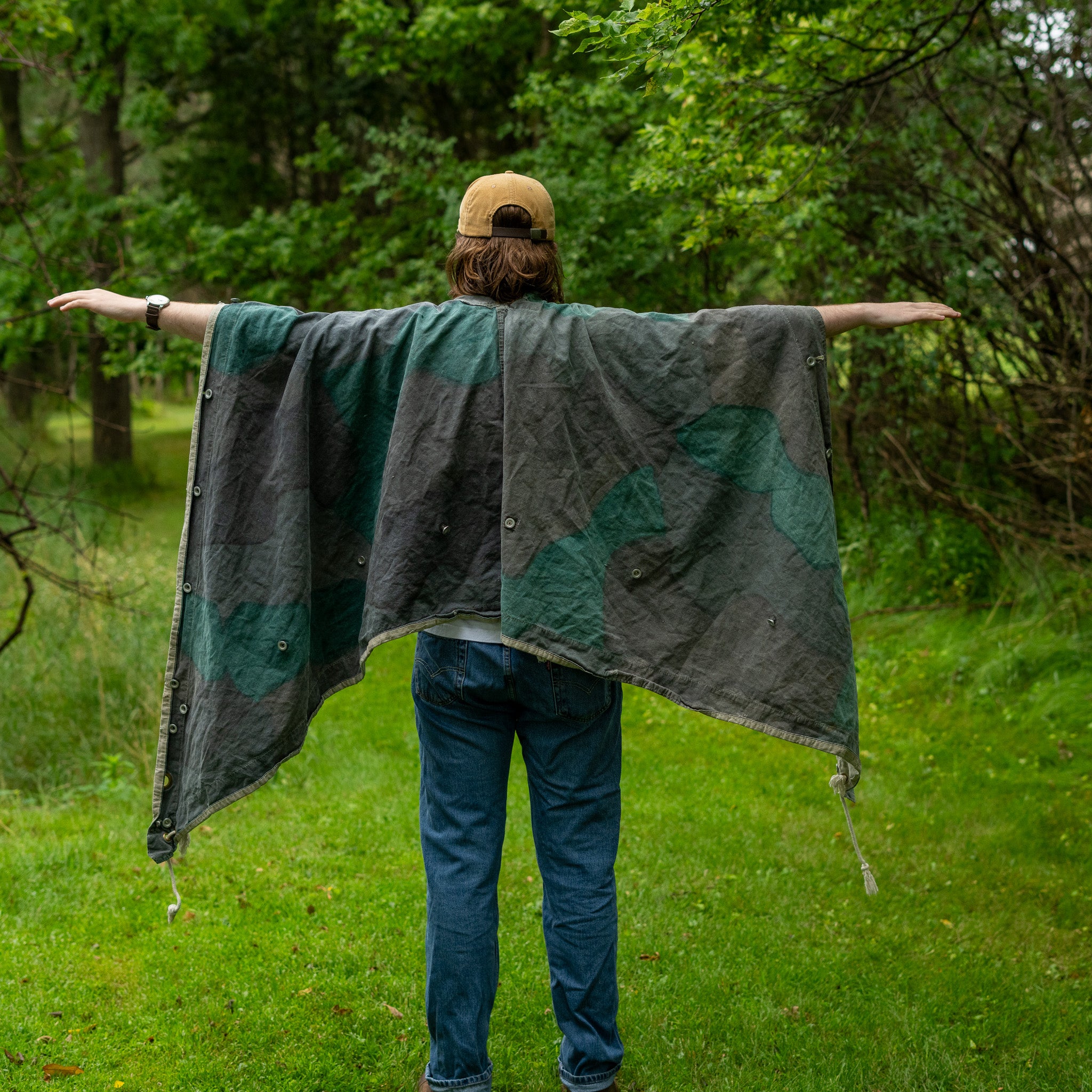 Issued Swedish Four Color "Knäppetält" M39 Poncho/Shelter Half