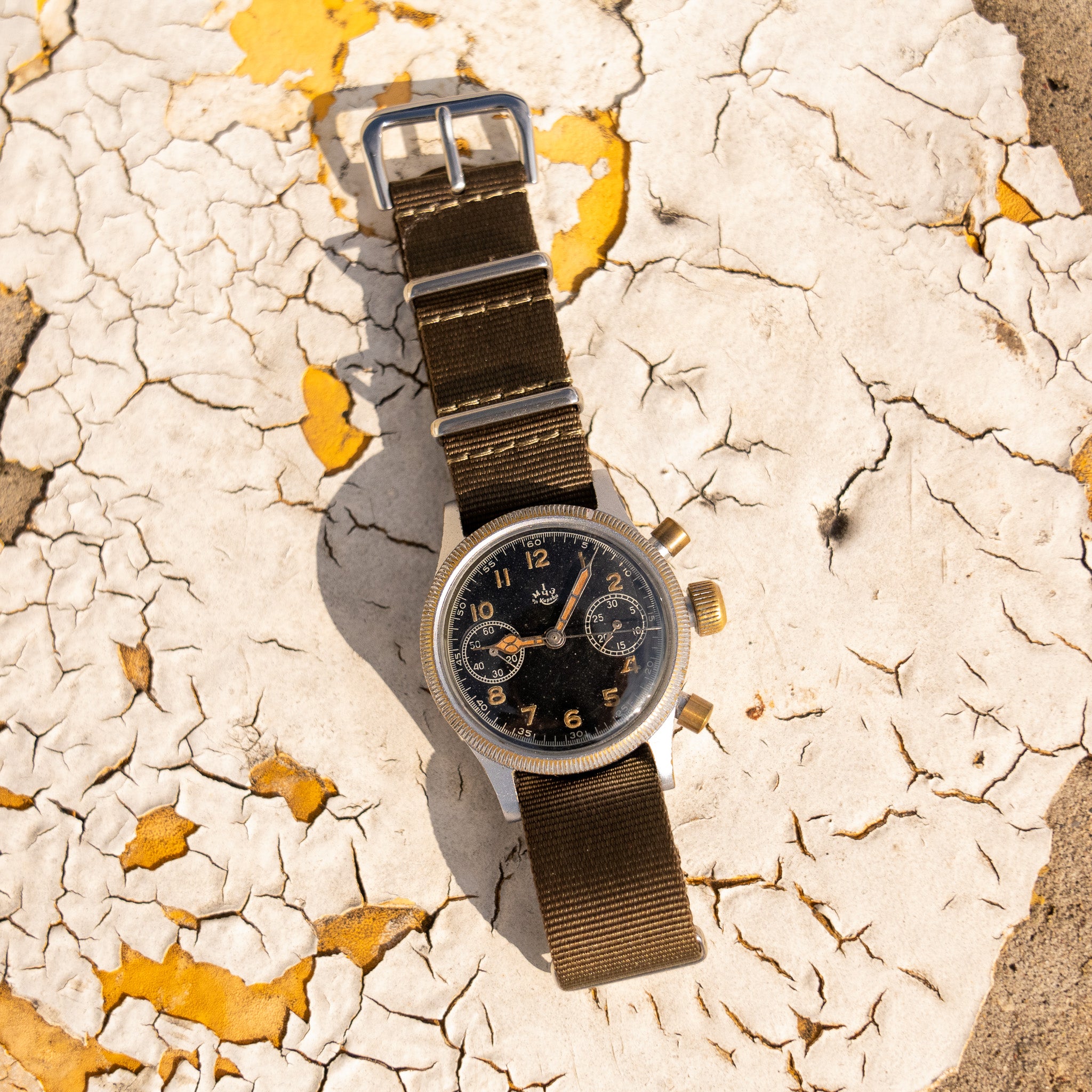 Soviet-Made GlashΓΌtte Flieger Chronograph Watch