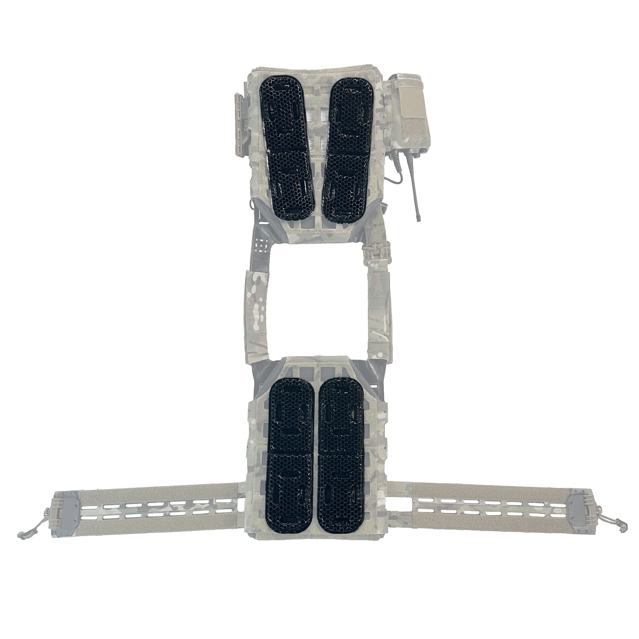 ICEVENTS® Classic Plate Carrier Ventilation Pontoons (Crye AVS Harness Pad Set, hook backing, 2 / 4 / 6 Packs, fits any loop-lined plate carrier, cummerbund)