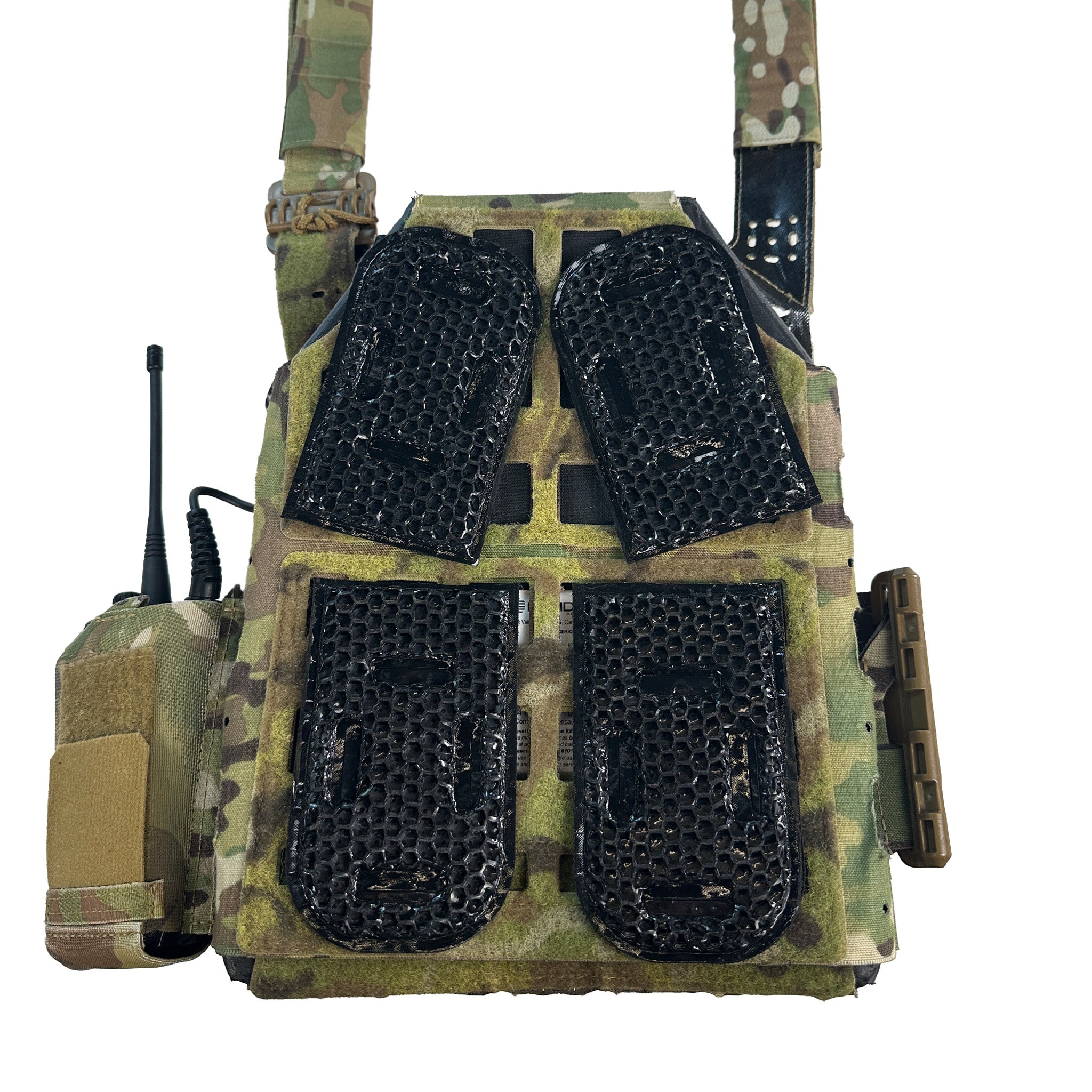 ICEVENTS® Classic Plate Carrier Ventilation Pontoons (Crye AVS Harness Pad Set, hook backing, 2 / 4 / 6 Packs, fits any loop-lined plate carrier, cummerbund)