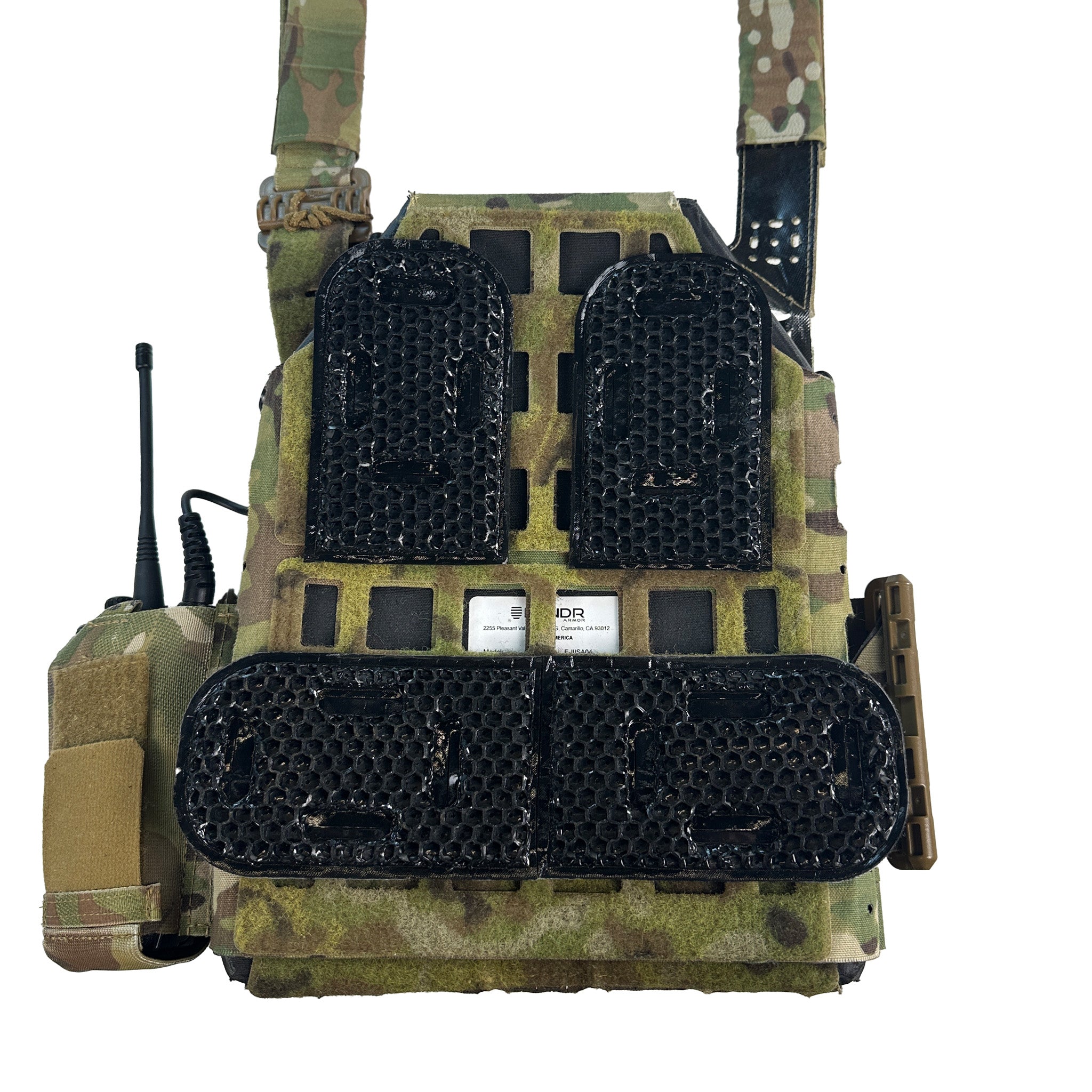 ICEVENTS® Classic Plate Carrier Ventilation Pontoons (Crye AVS Harness Pad Set, hook backing, 2 / 4 / 6 Packs, fits any loop-lined plate carrier, cummerbund)