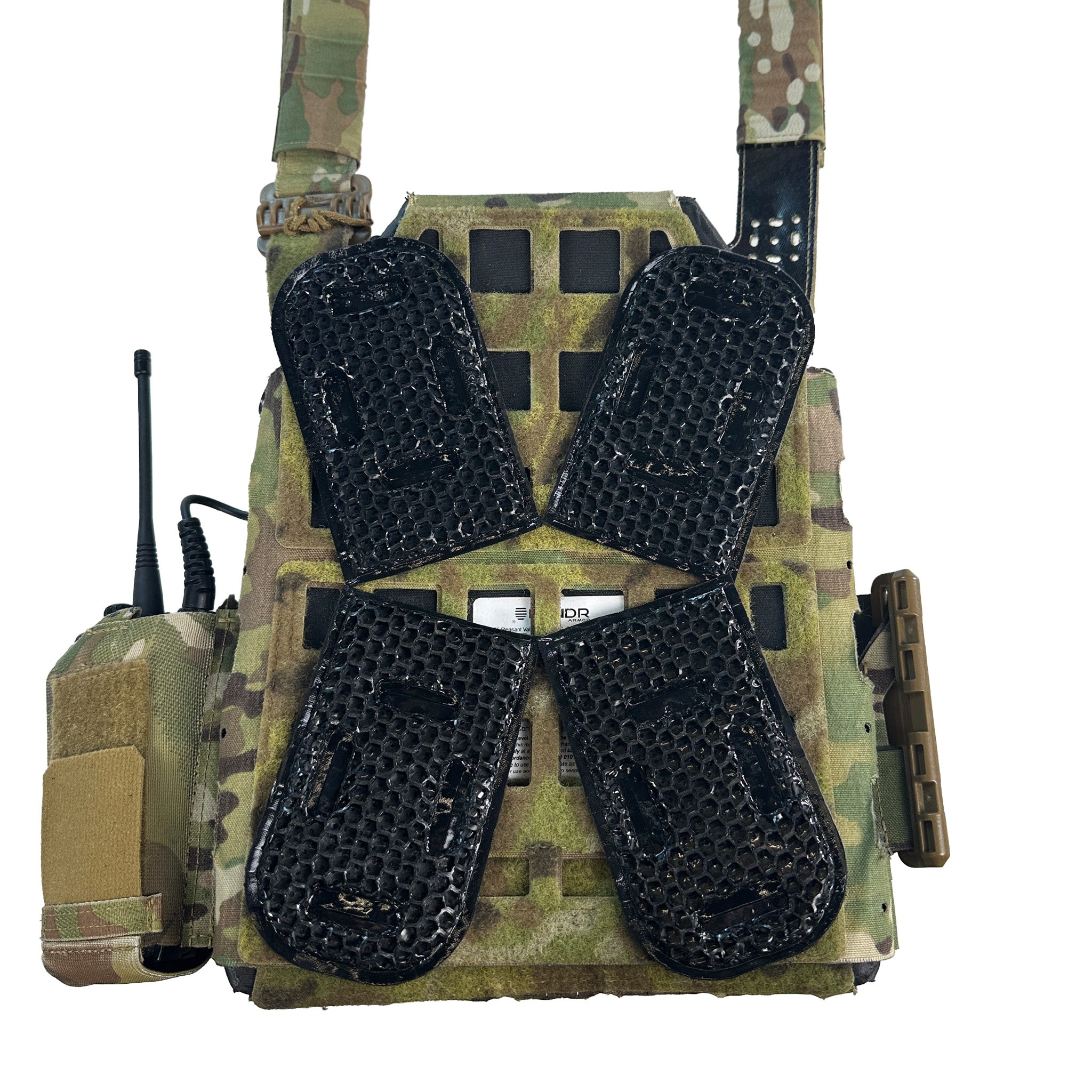 ICEVENTS® Classic Plate Carrier Ventilation Pontoons (Crye AVS Harness Pad Set, hook backing, 2 / 4 / 6 Packs, fits any loop-lined plate carrier, cummerbund)