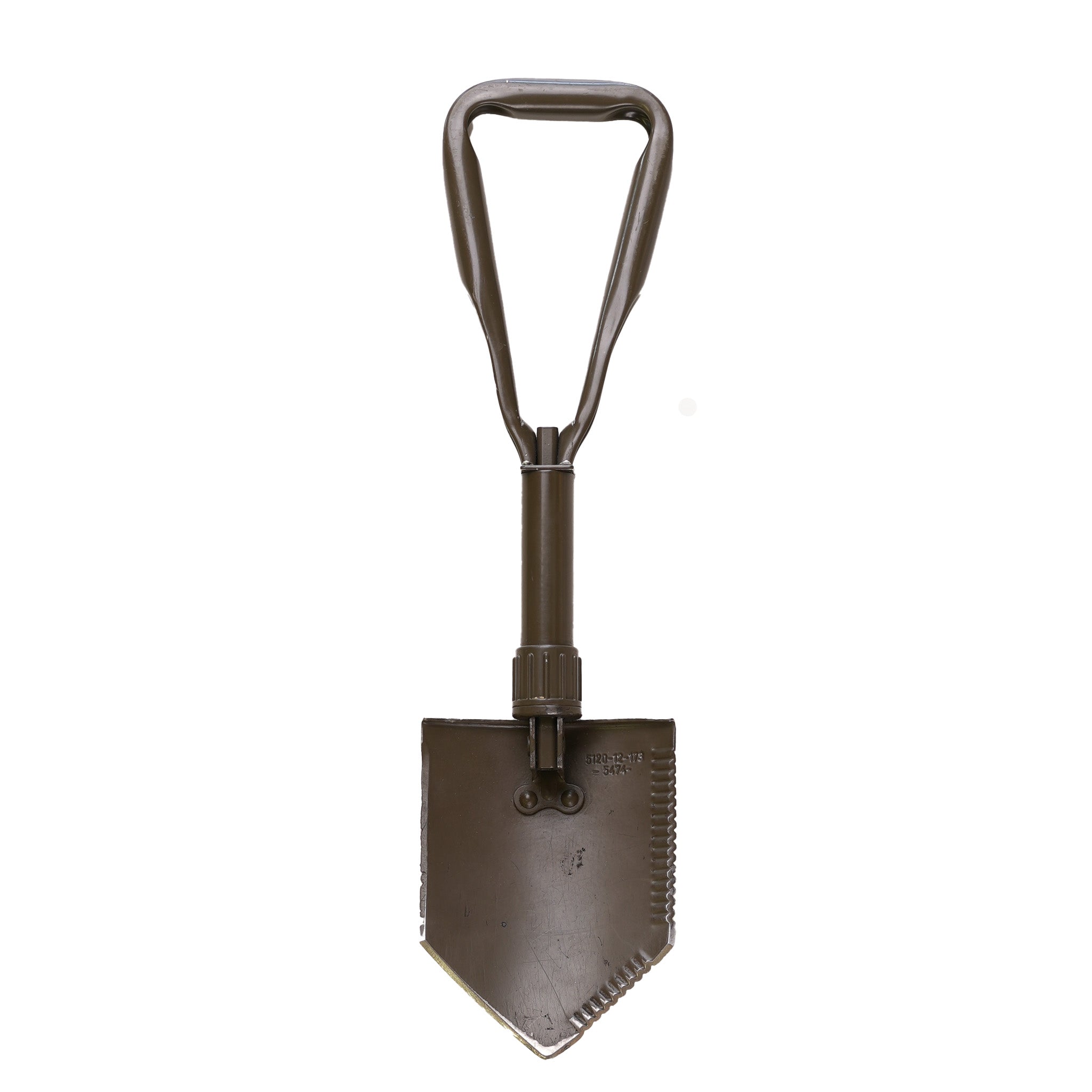 Issued German OD Tri Fold Shovel W/Rubberized Shovel Cover