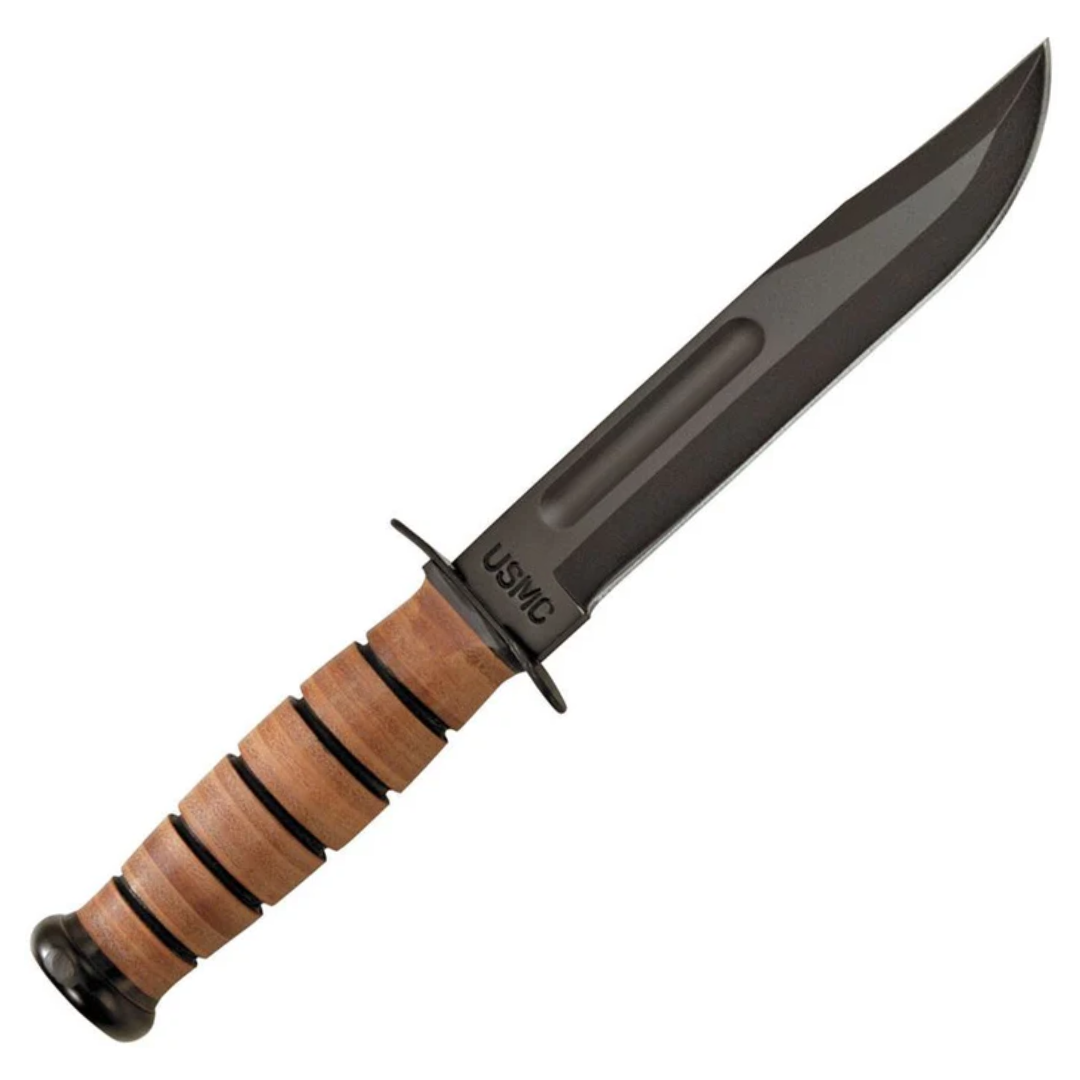 KA-BAR USMC Fighting Knife – US-Made with Leather Sheath