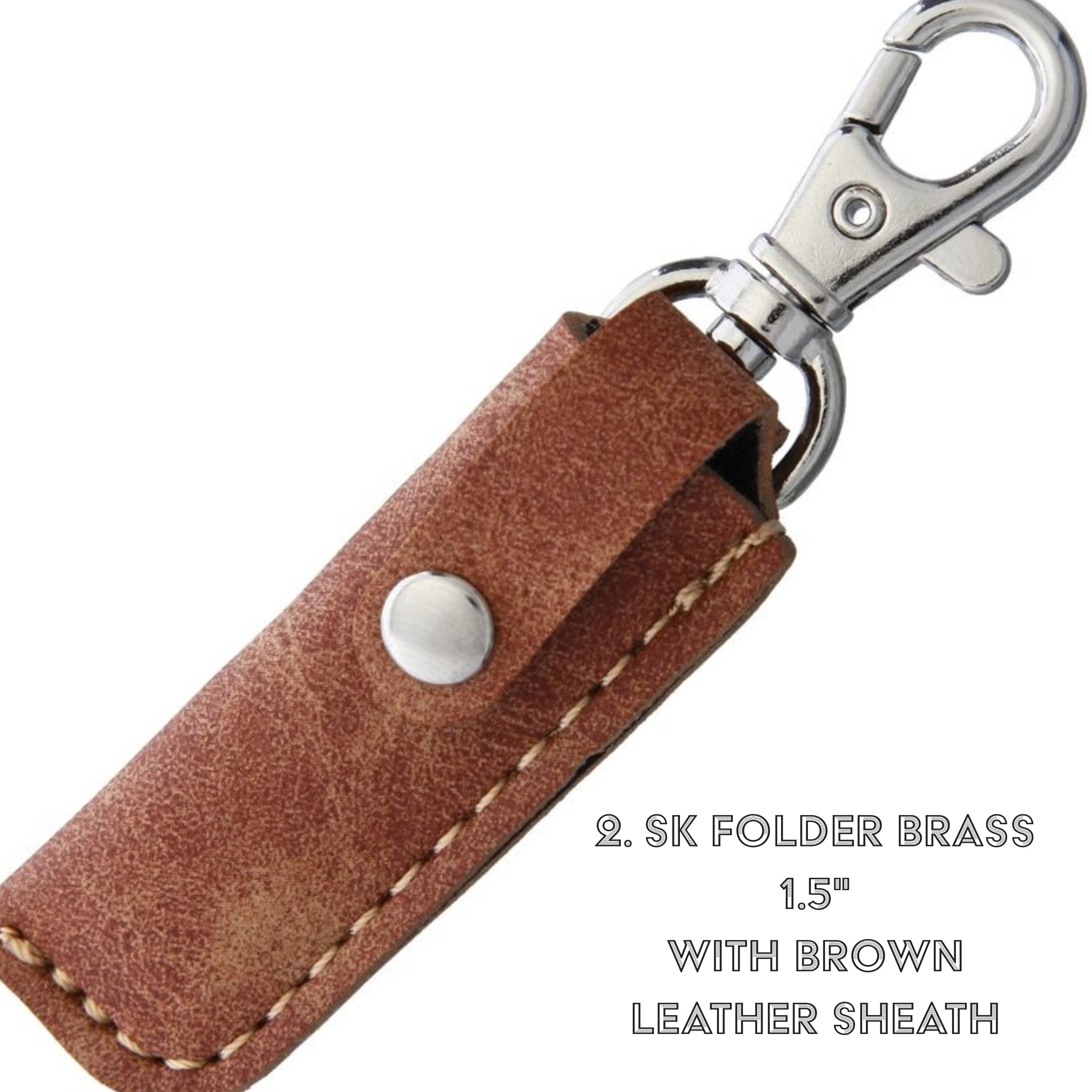 Brown Leather Sheath Keychain