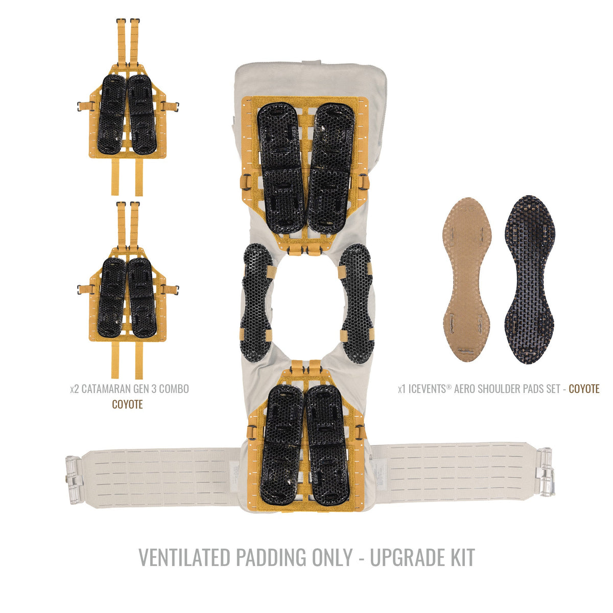 Universal Plate Carrier Ventilation Upgrade Kit - (FITS ANY PLATE CARRIER/BODY ARMOR, including USMC PC Gen III, US ARMY MSV, Crye JPC, CPC, SPC, FCPC v5, etc.)
