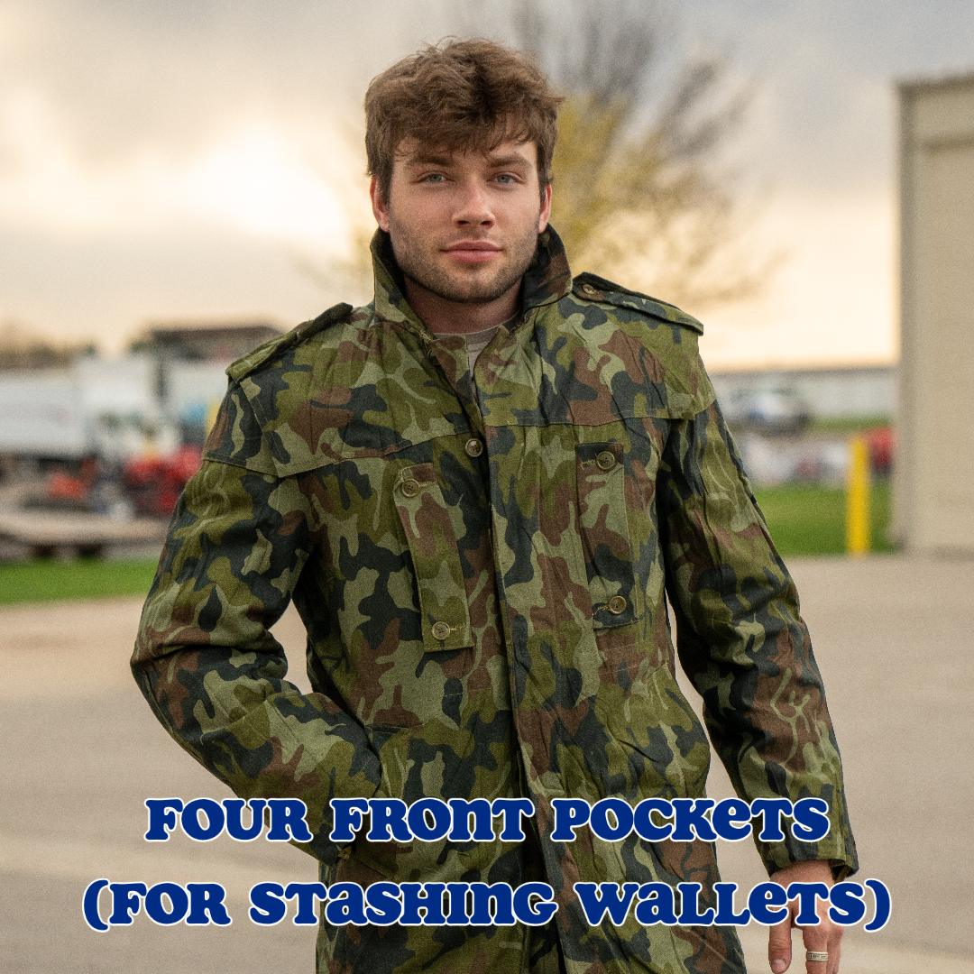 Issued Romanian M1990 Leaf Camouflage Parka w/Liner