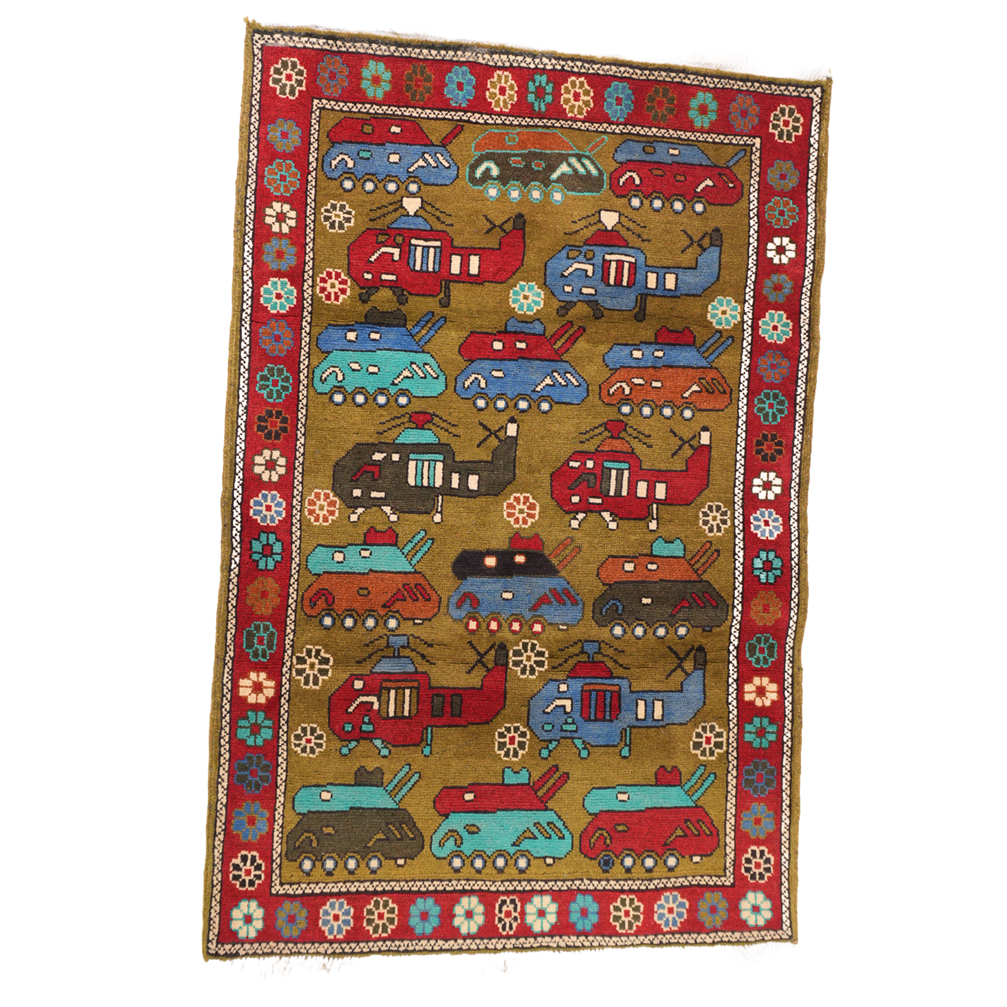 Large "Motor Pool" Afghan Rugs