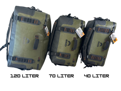 40 Liter, 70 Liter, & 120 Liter Fully Waterproof & Submersible RGD Luggage