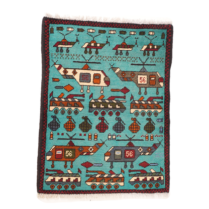 Large "Motor Pool" Afghan Rugs