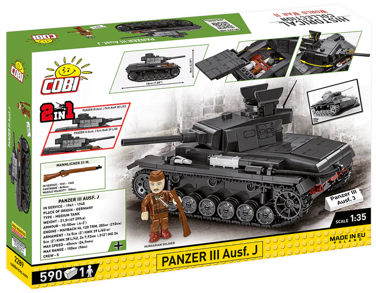 COBI Panzer III Ausf. J Tank : Set #2289