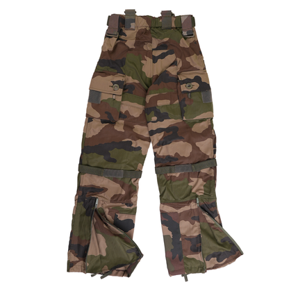 Front view of French Army Combat Pants with ankles unzipped
