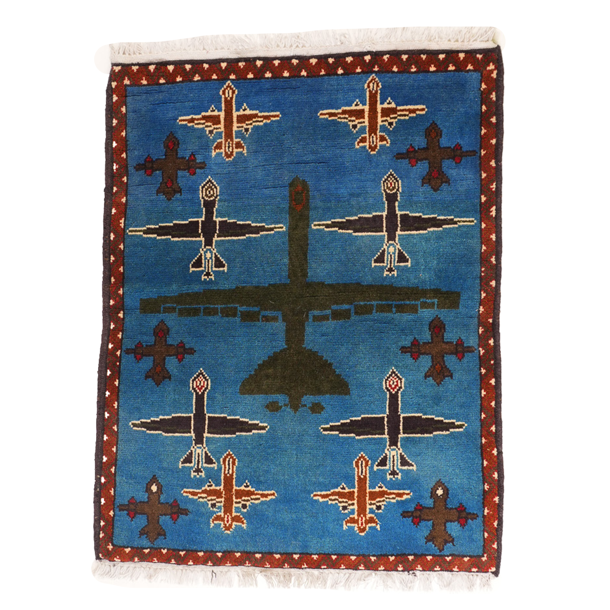 Drone Pattern Afghan War Rug