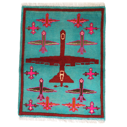 Drone Pattern Afghan War Rug