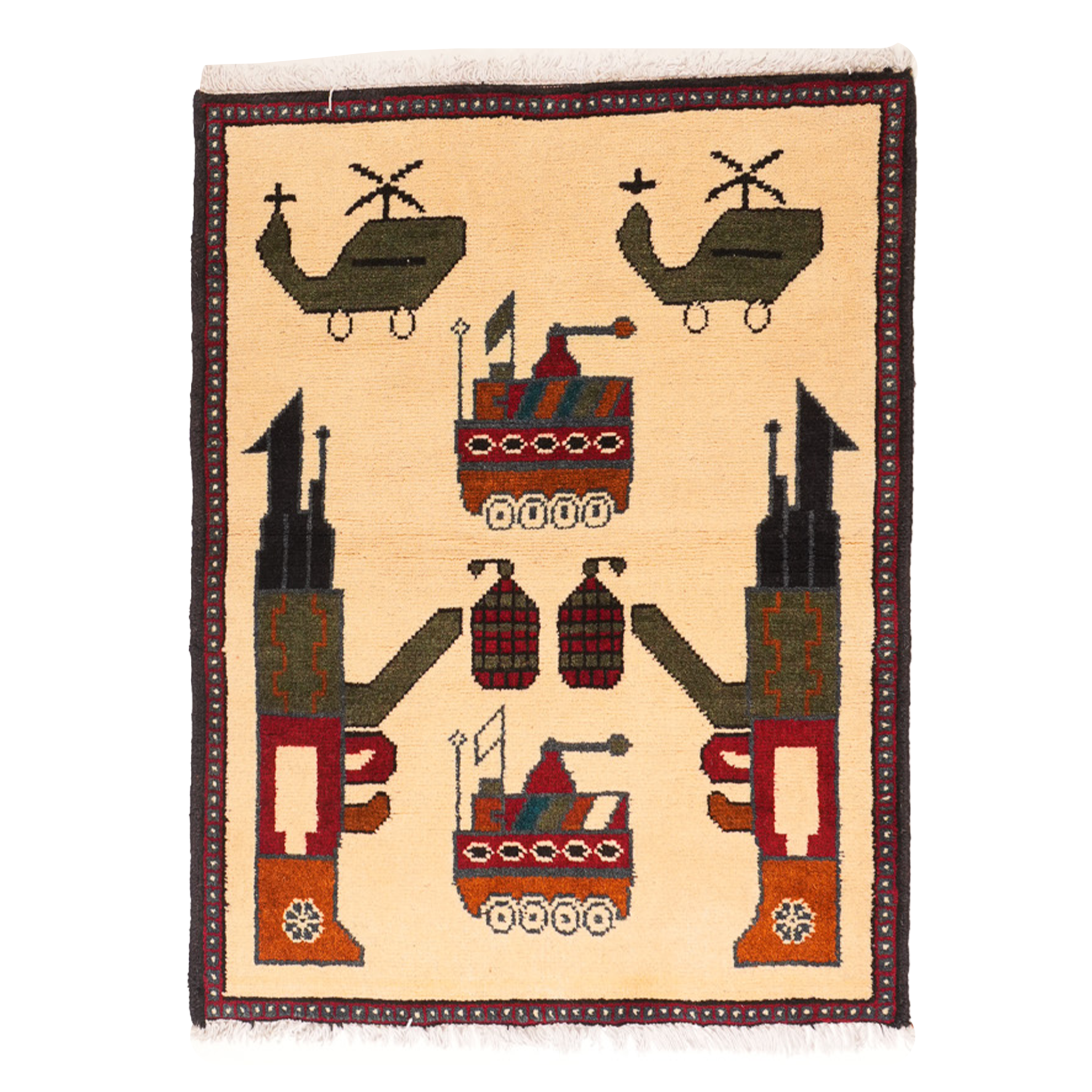 Afghan Double AK Pattern War Rug