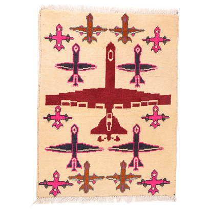 Drone Pattern Afghan War Rug