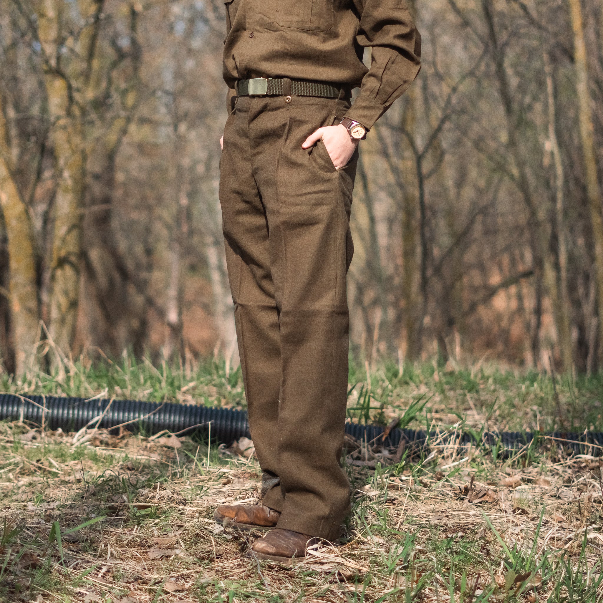 FRENCH WORK 50's～60's check wool slacks Grey French Check 1950's Peg Trousers