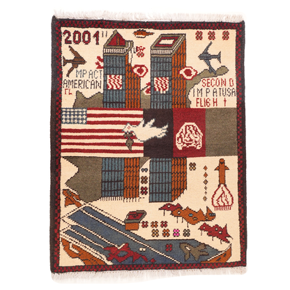 Large Afghan 9/11 Peace Rug