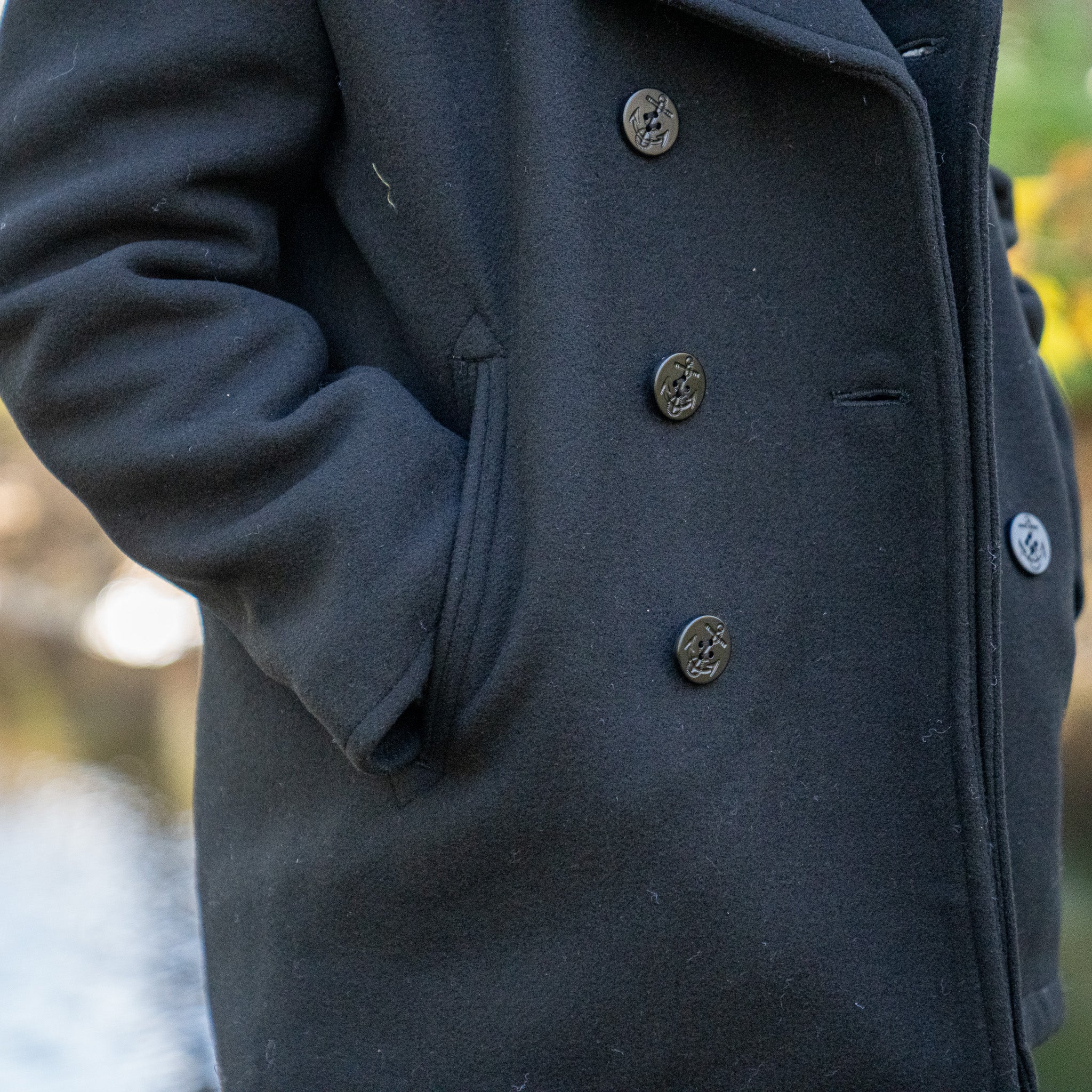 Mil-Tec US Navy Black Wool Peacoat