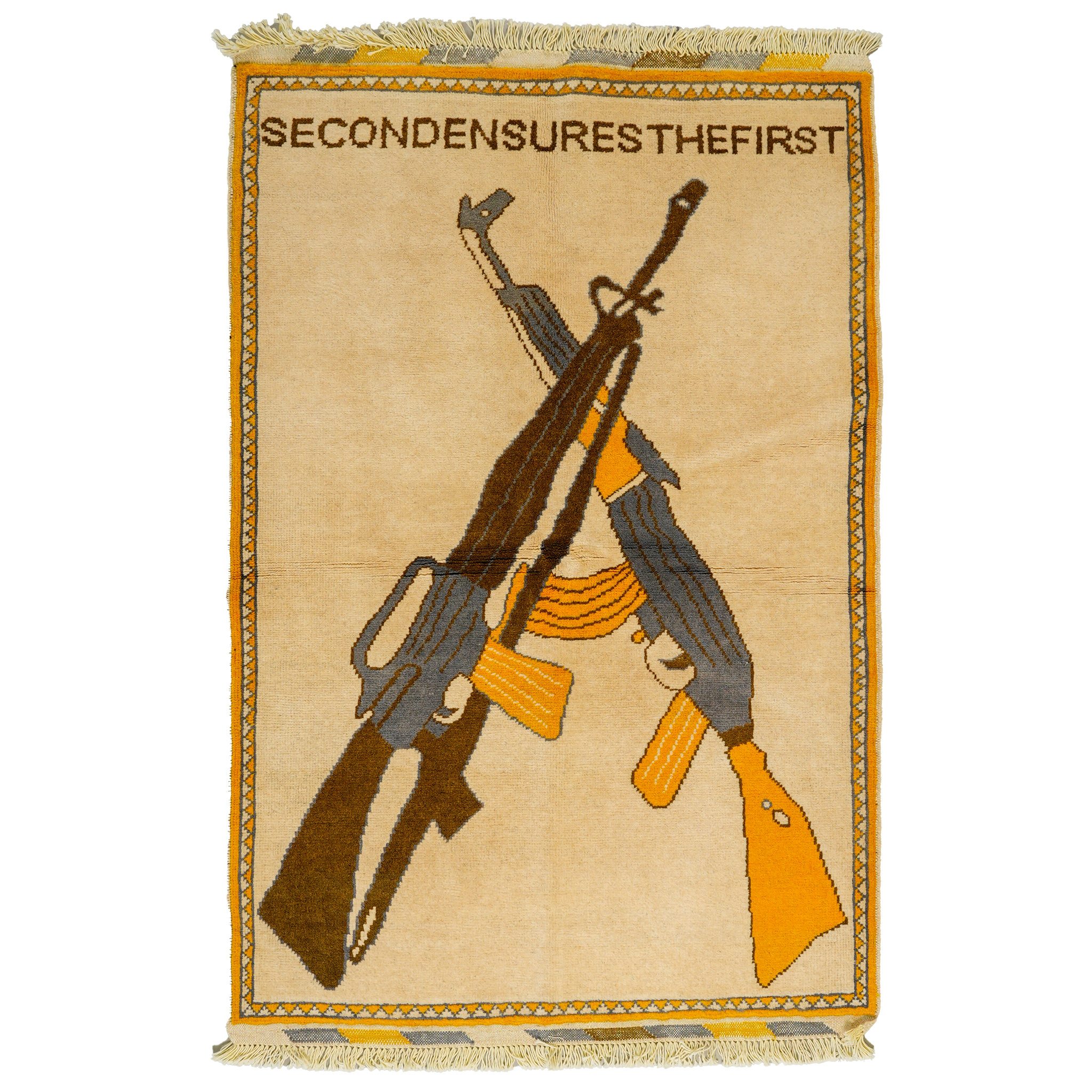 Large Afghan 2nd Amendment Rug