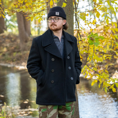Mil-Tec US Navy Black Wool Peacoat