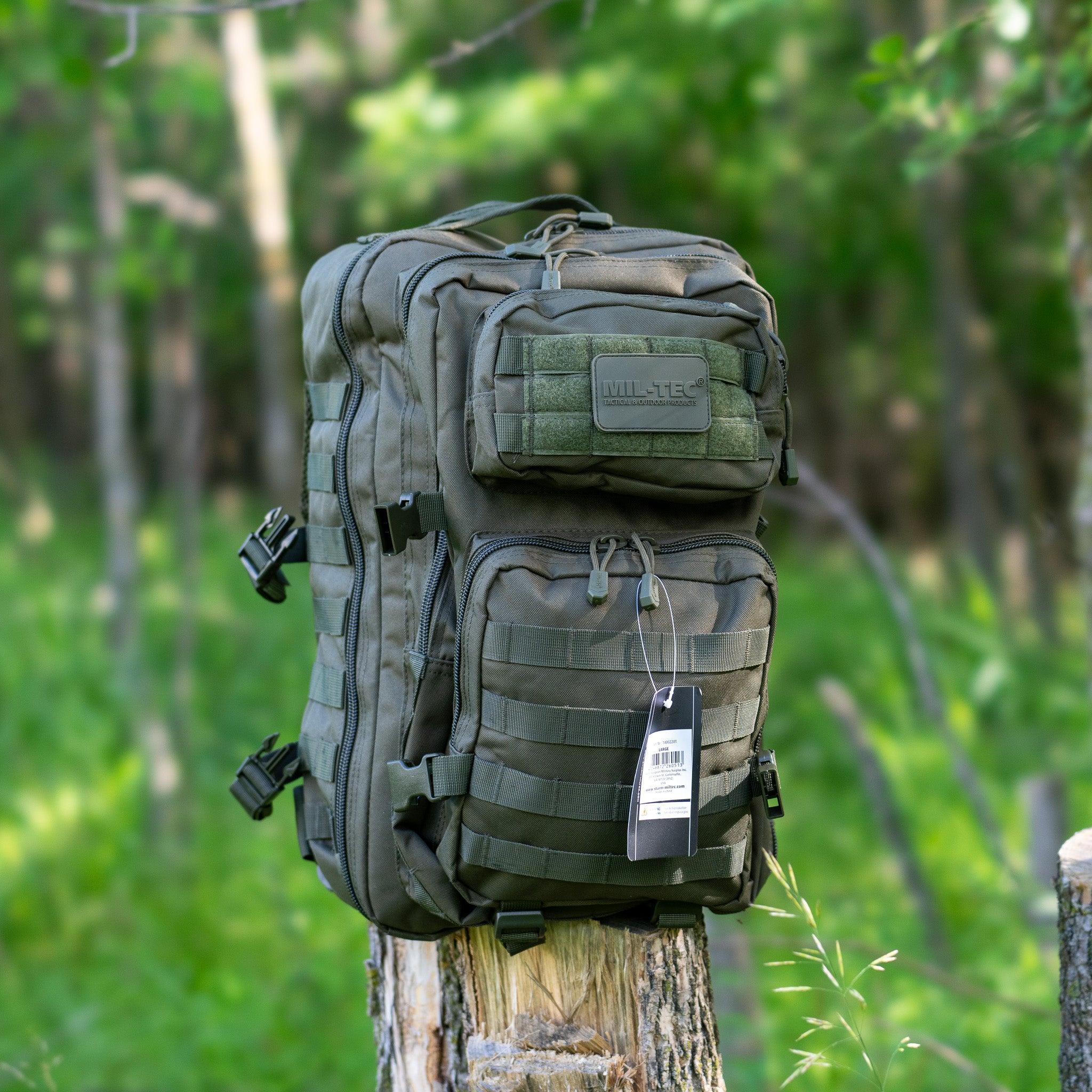 Mil-Tec OD Green 36L Large Assault Pack – Tactical MOLLE Pack
