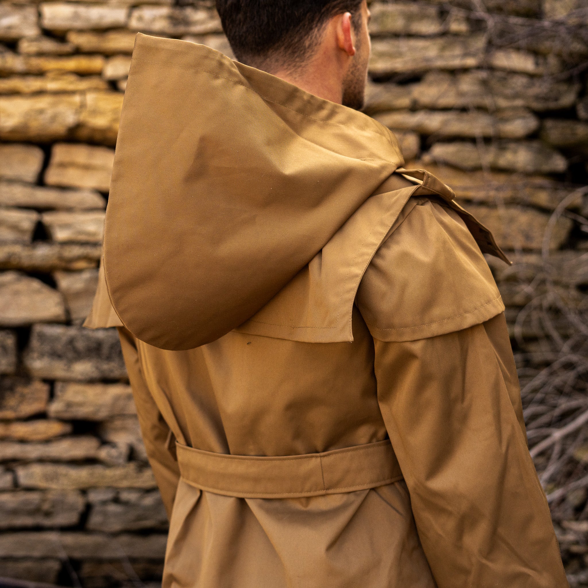 Unissued Romanian Waterproof Trenchcoat w/ Waist Belt & Hood