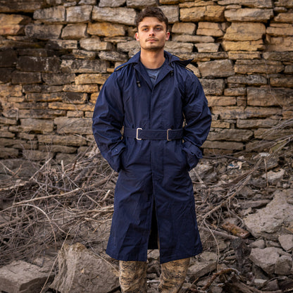 Unissued Romanian Waterproof Trenchcoat w/ Waist Belt & Hood