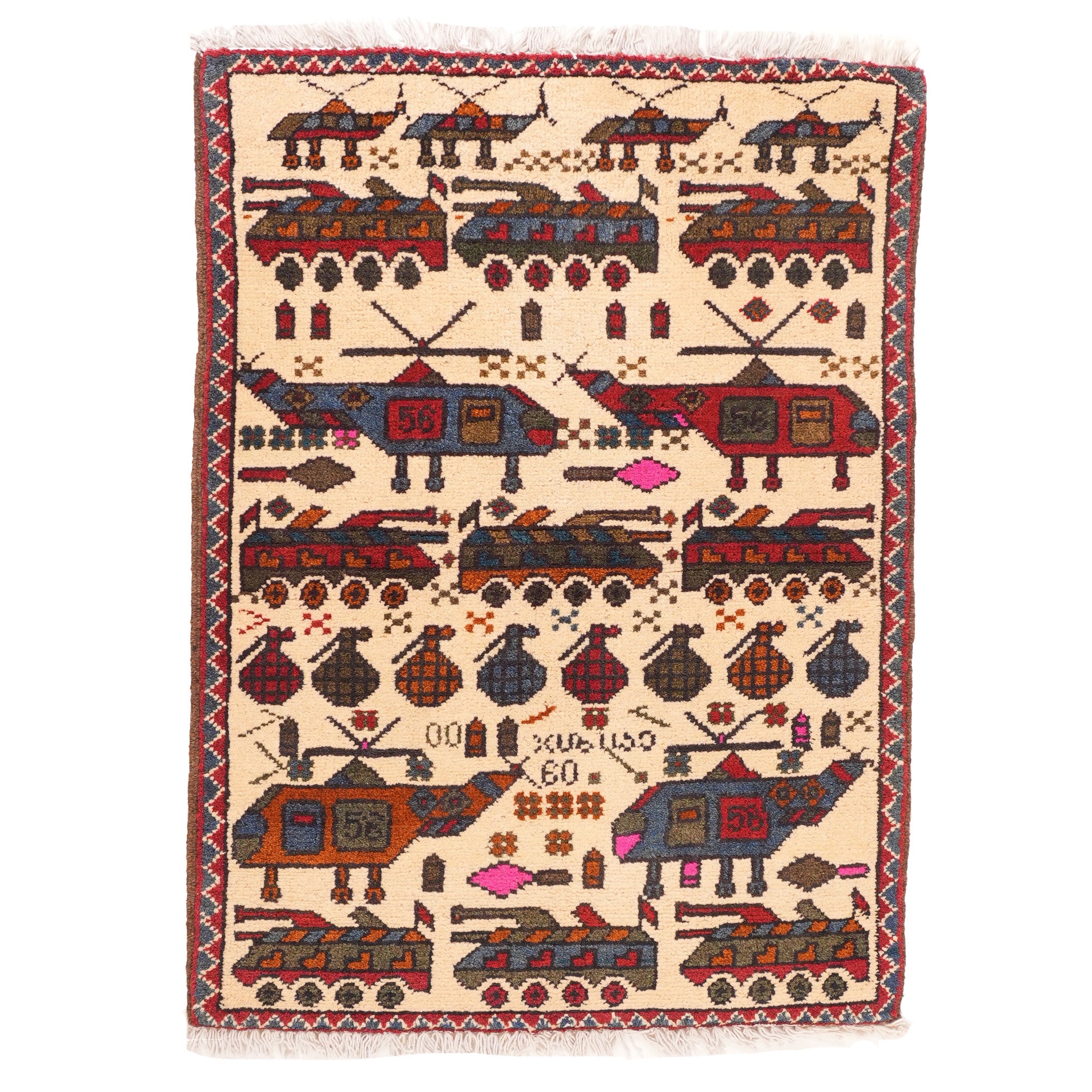 Large "Motor Pool" Afghan Rugs