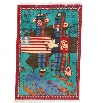 Large Afghan 9/11 Peace Rug