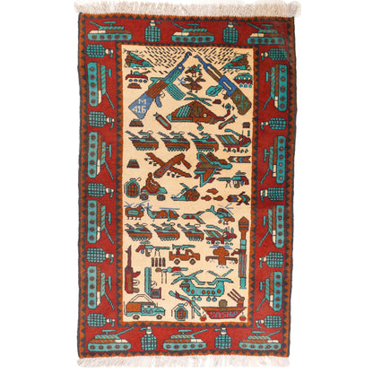 Large "Motor Pool" Afghan Rugs