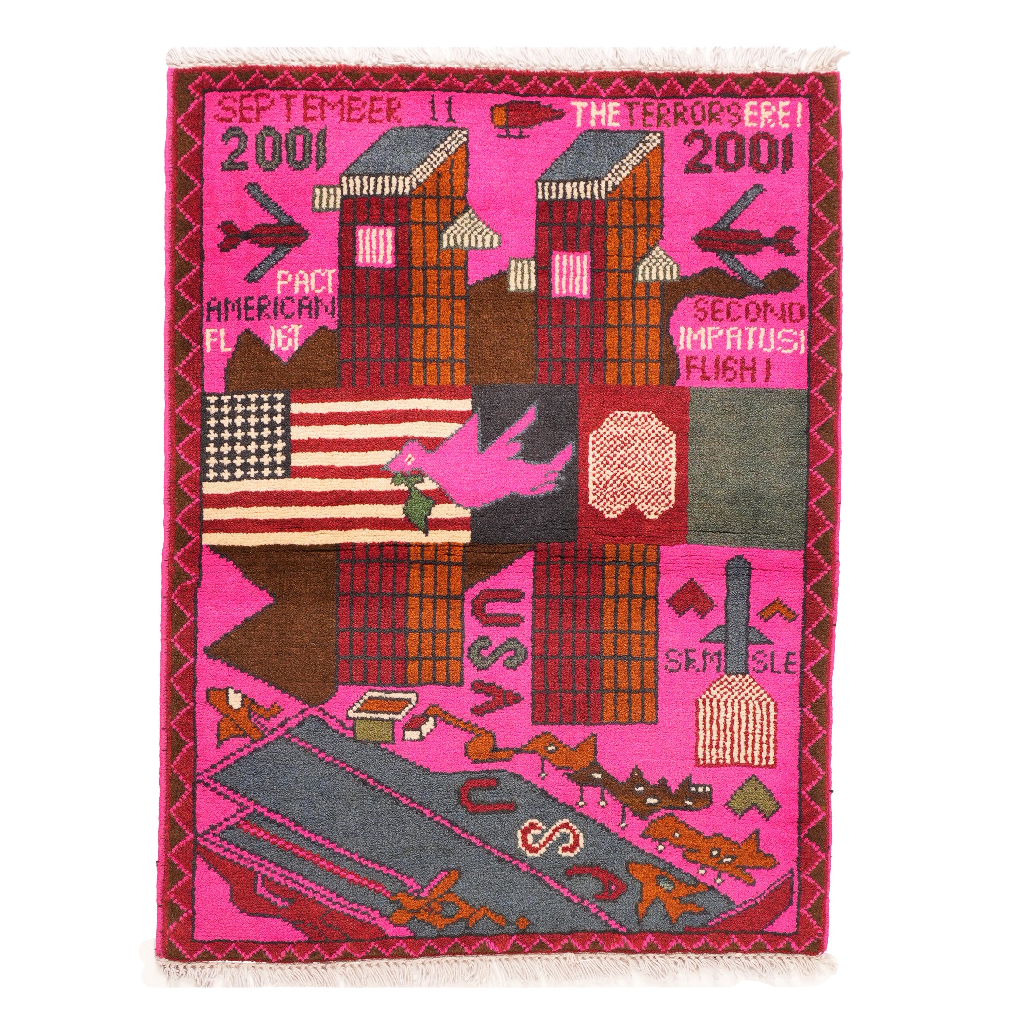 Large Afghan 9/11 Peace Rug