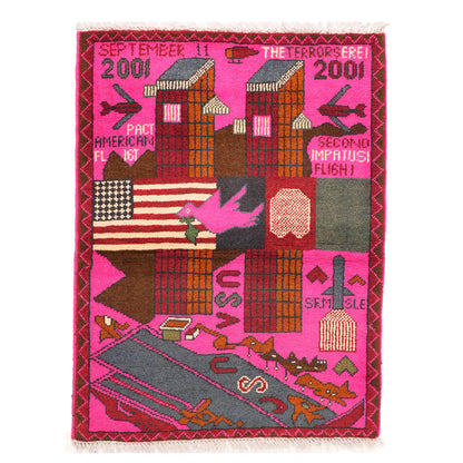 Large Afghan 9/11 Peace Rug