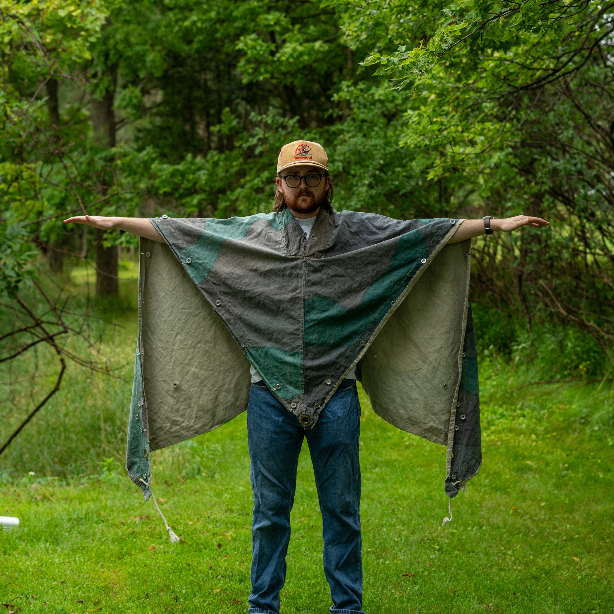 Issued Swedish Four Color "Knäppetält" M39 Poncho/Shelter Half