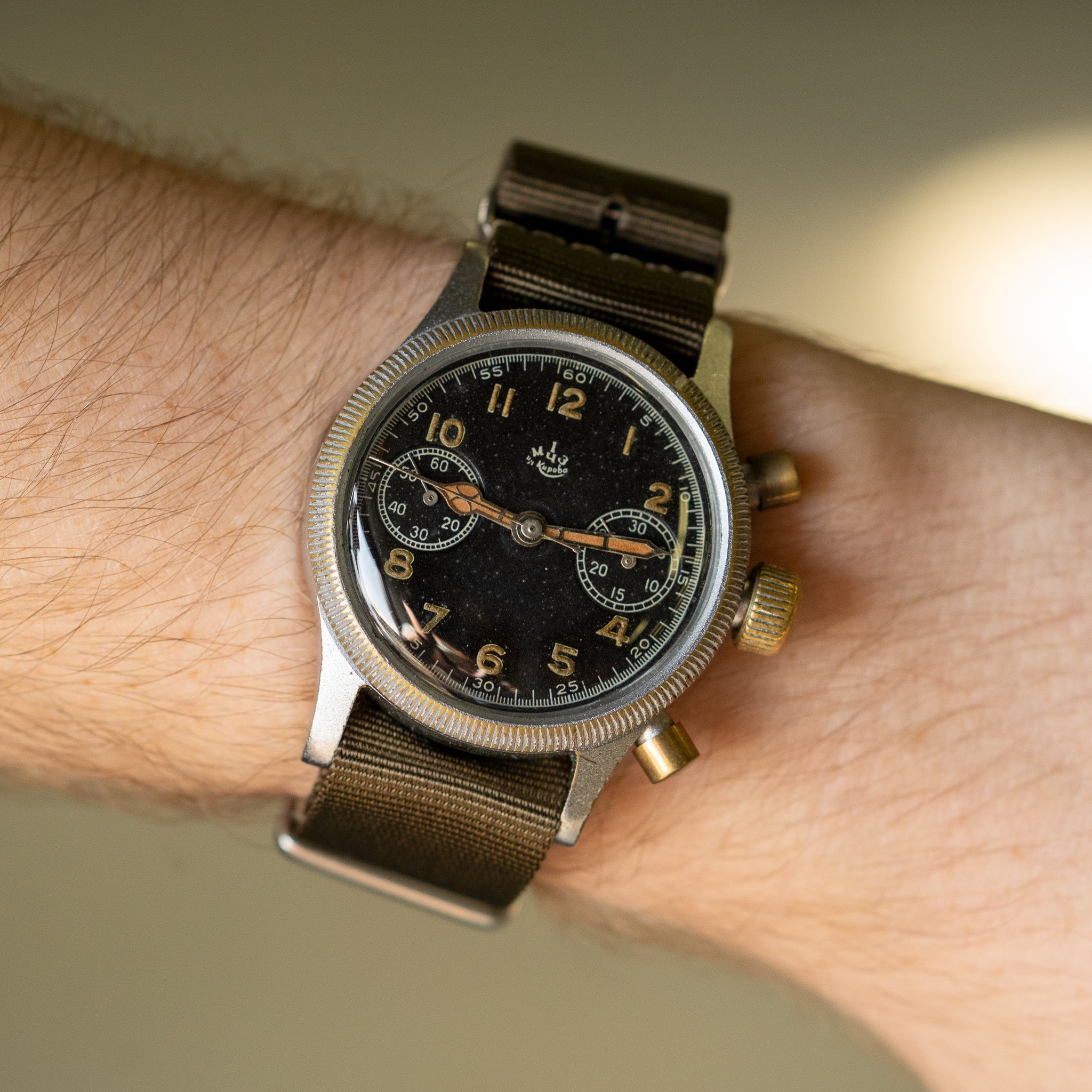 Soviet-Made Glashütte Flieger Chronograph Watch