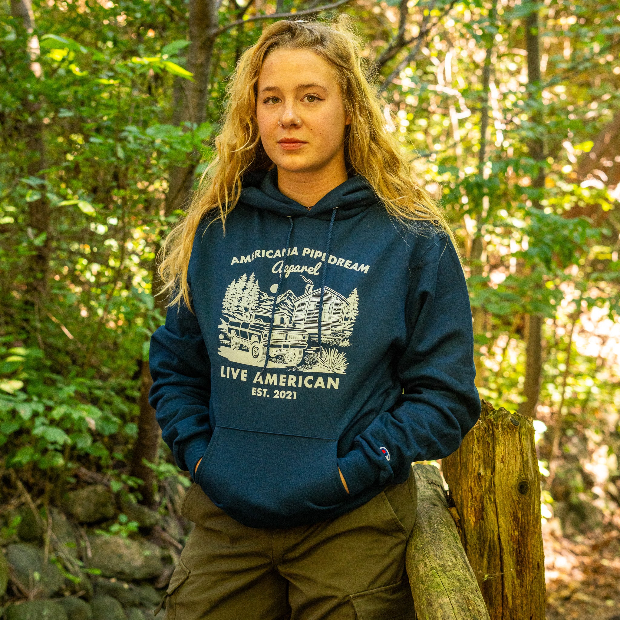 Americana Pipedream Champion Logo Hoodie-Americana Pipedream Apparel