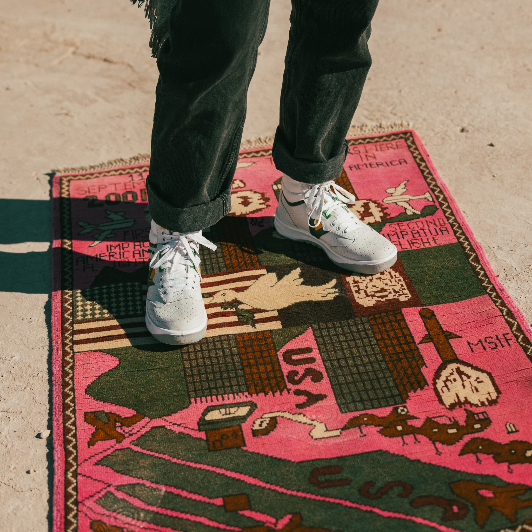 White Servis Cheetah High Top Sneakers